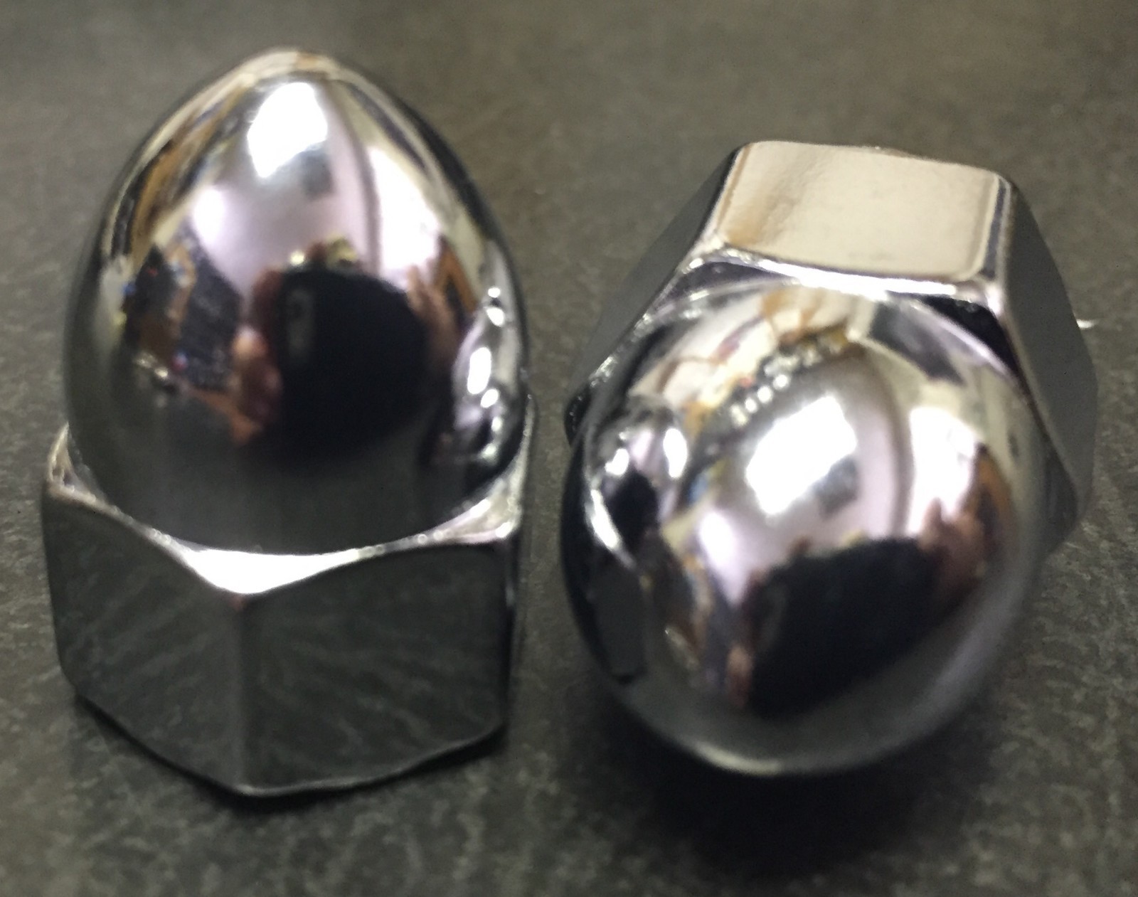 Chrome Acorn High Crown Cap Nuts * Size’s 10-24 to 1/2-20 & 6-8-10mm Sold Each