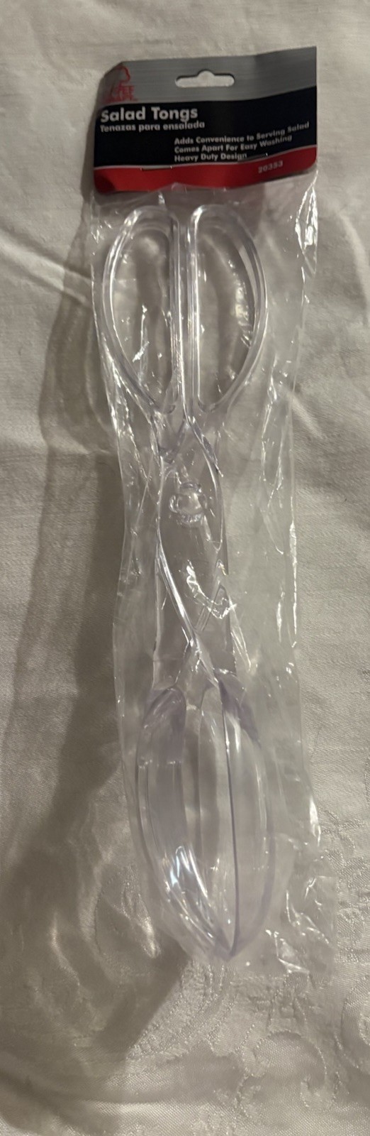 Chef Craft Premium Salad Scissor Tongs, 11.25” In Length Clear NIP