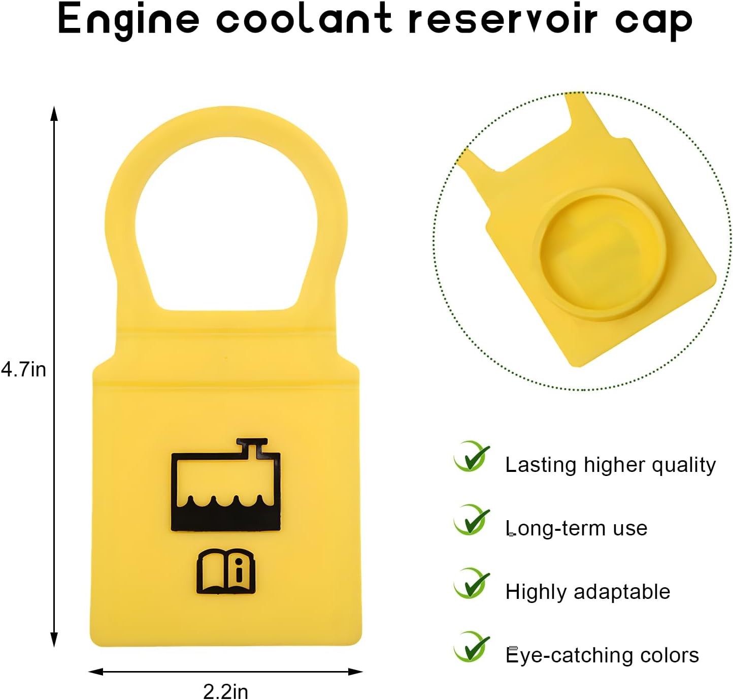 Overflow Tank Cap for Voyager Wrangler Grand Cherokee, Replaces OE Color: 1pcs