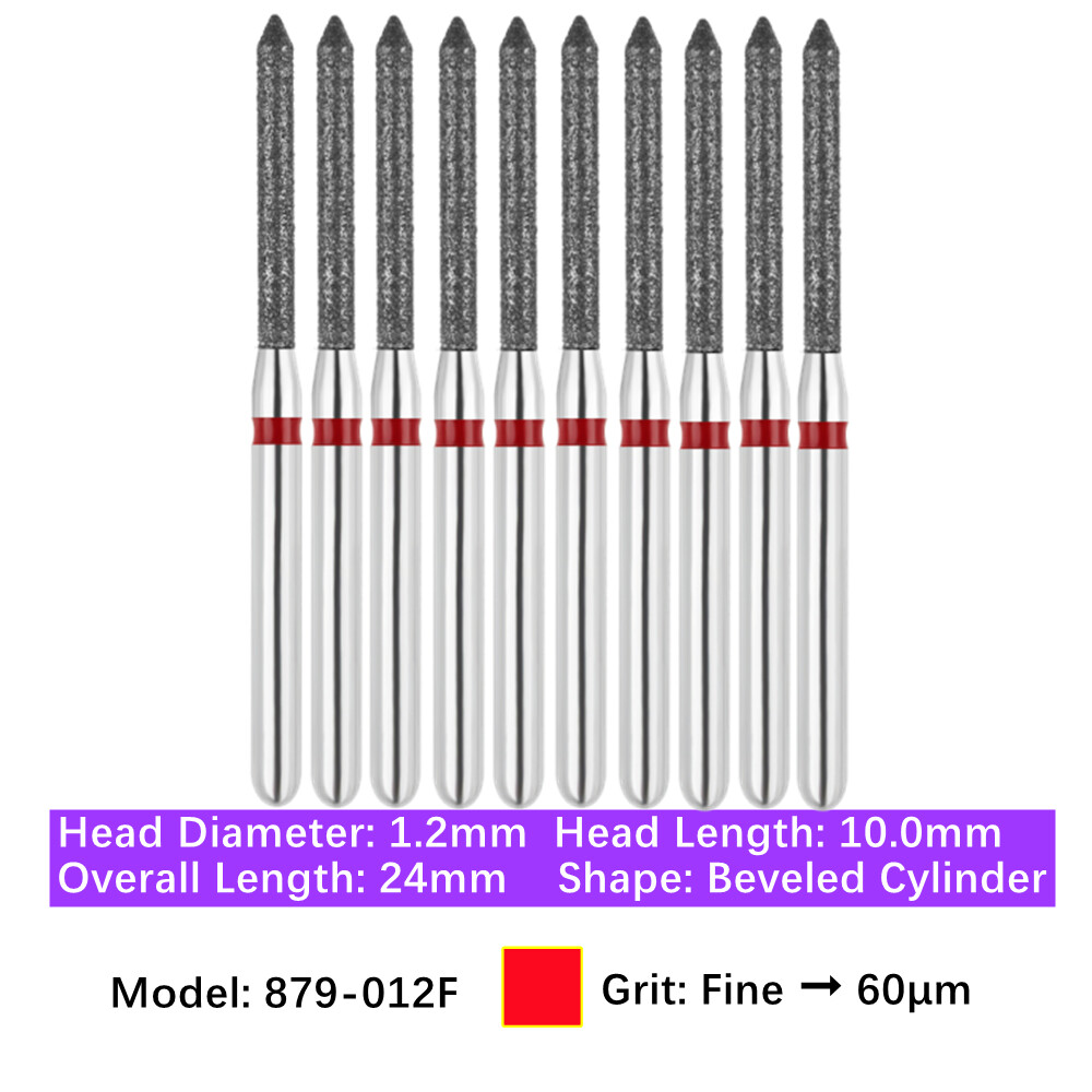 10pc Dental FG Diamond Burs Bevel Cylinder & Gingival Curetage Polishing Burs