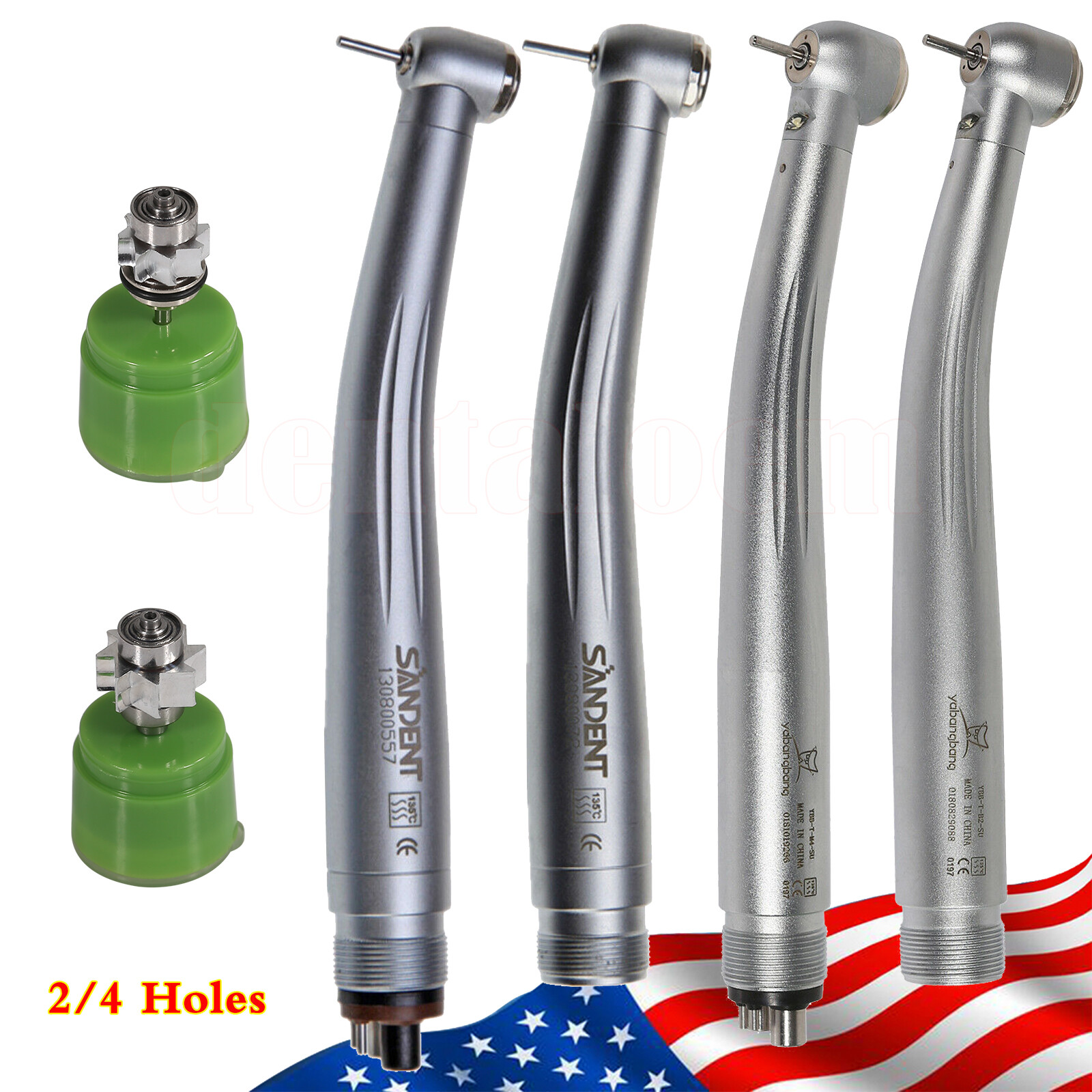 Dental High Speed/ LED E-generator Handpiece Push Button Turbine 4Hole Ybangbang