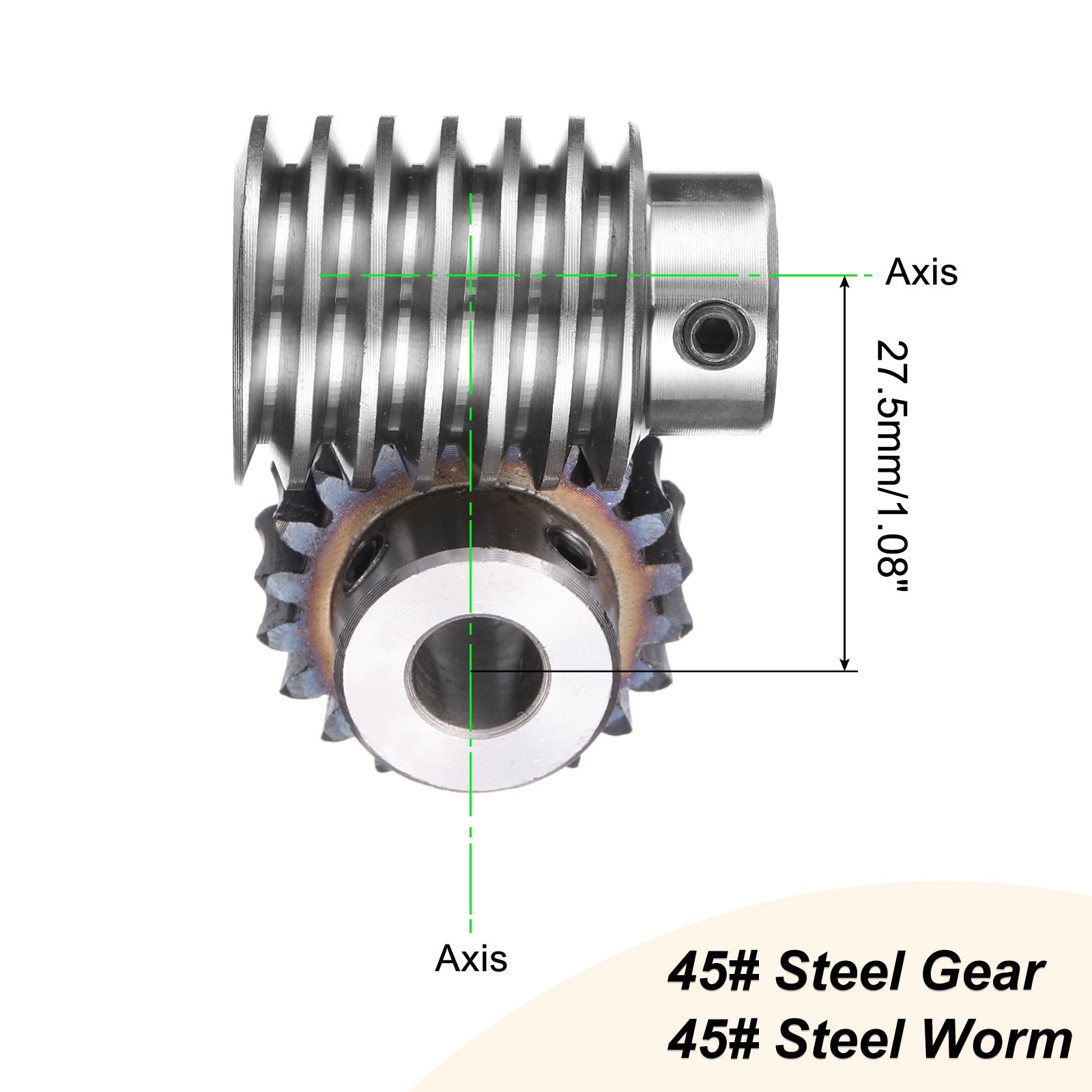 Worm Gear Set 1.5 Module 20:1 Reduction Rate Gear-10mm ID 33mm OD Rod 10mm Bore
