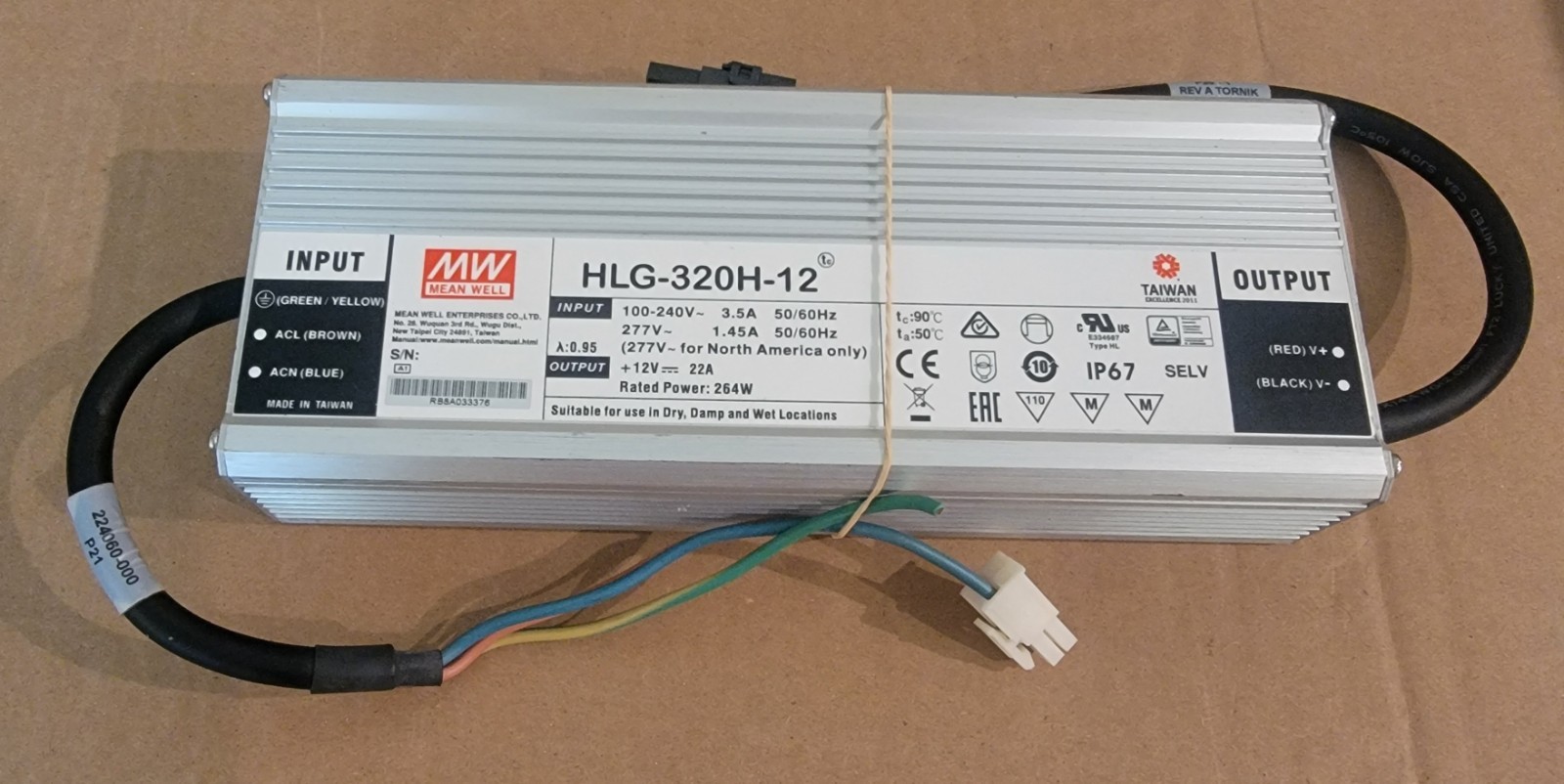 1PCS MEAN WELL HLG-320H-12 Used