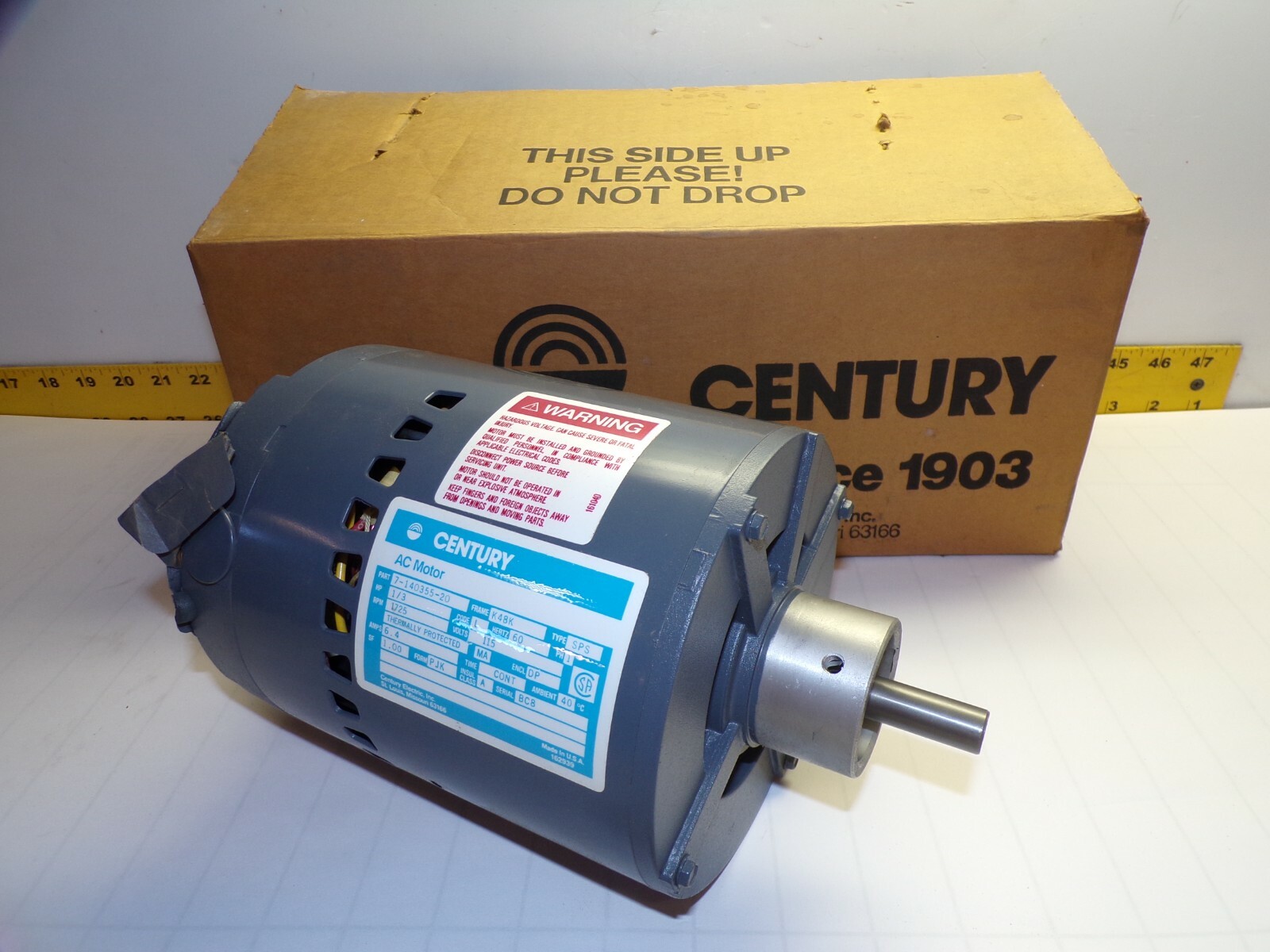 NEW CENTURY 1/3 HP AC ELECTRIC SUMP PUMP MOTOR 115V 1725 RPM 1Ø K48K 7-140355-20