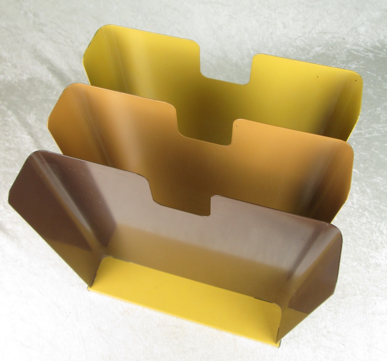 Mosler Harbor Metal Letter Tray Organizer Mid Century Modern 3 Shelf Vintage