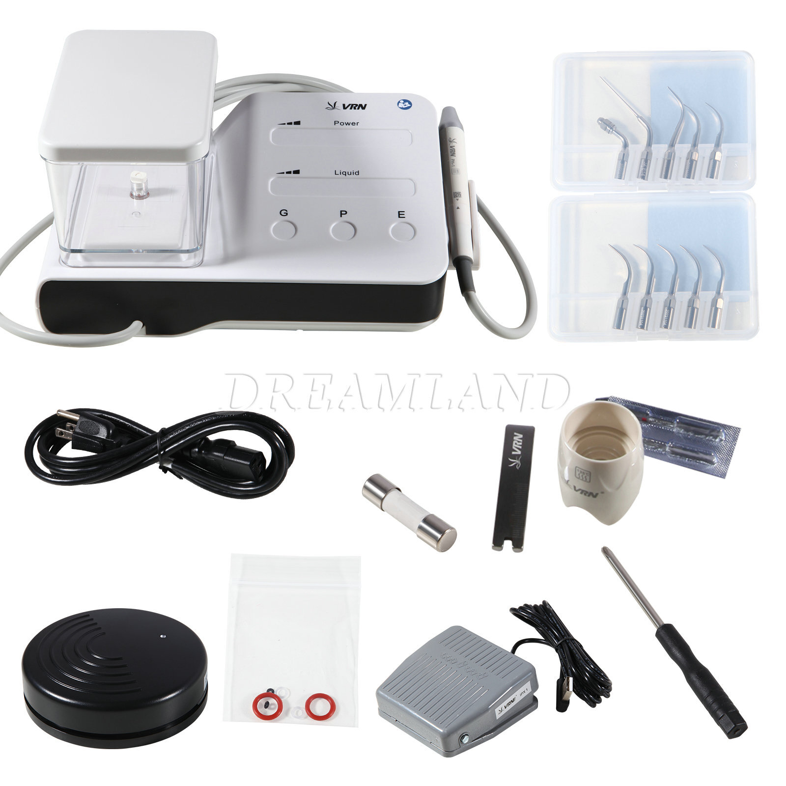 VRN Dental LED Ultrasonic Scaler PH-1 Detachable Handpiece Tips water Bottles
