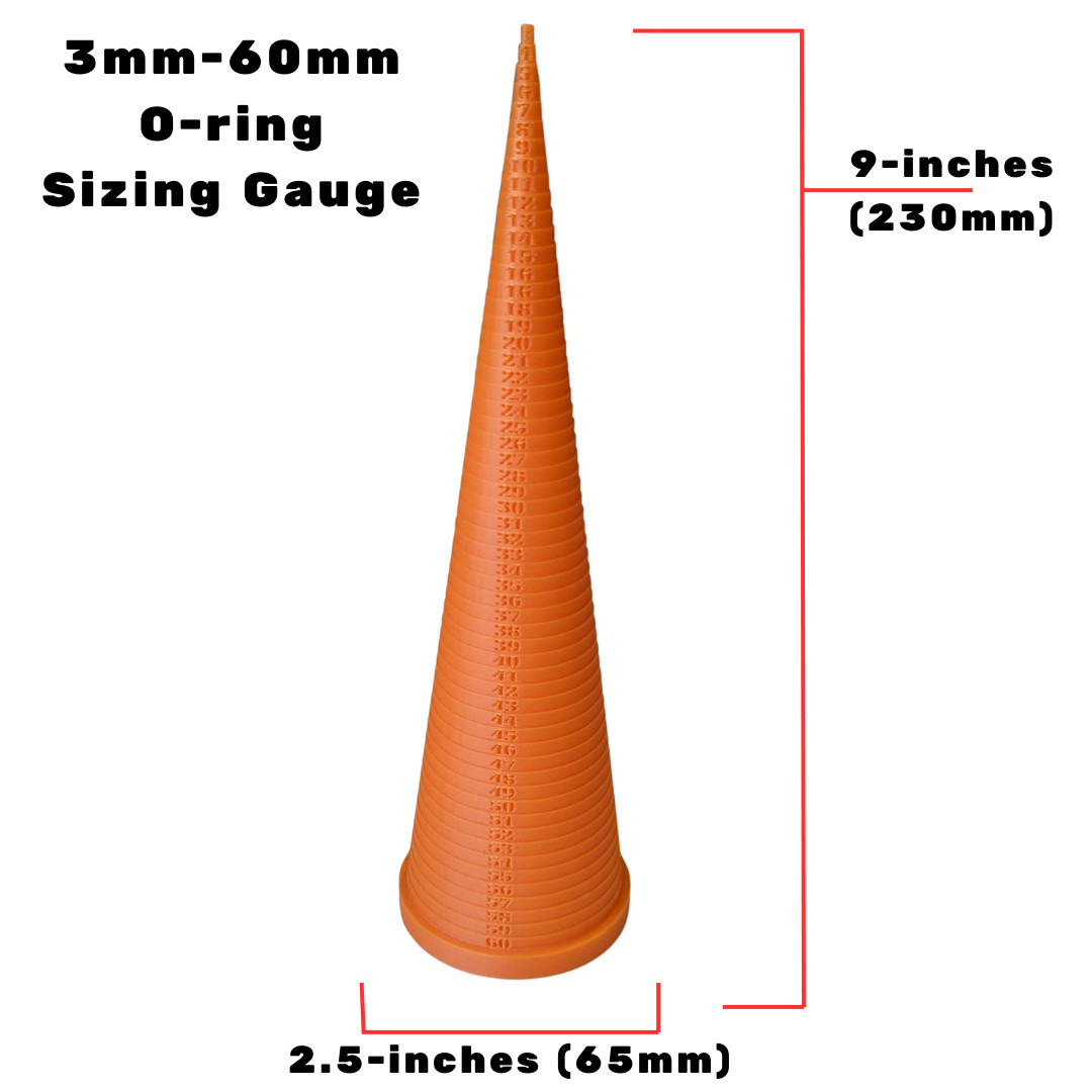 O-Ring Sizing Cone Measuring Tool 3mm-60mm/61mm-100mm and 3mm-30mm Free (Orange)