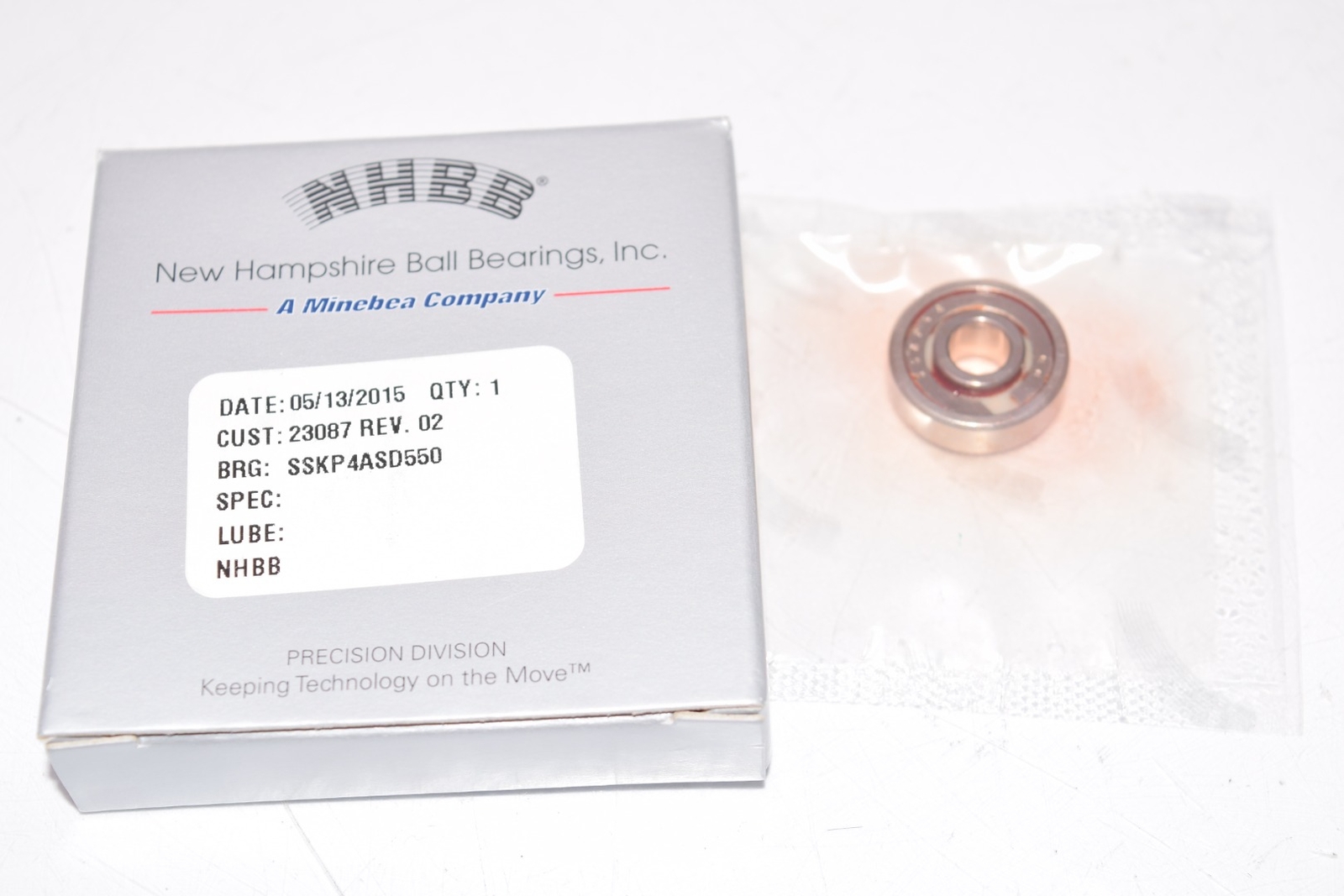 NEW NHBB SSKP4ASD550 Bearing Sealed 1/4×3/4×9/32” SS