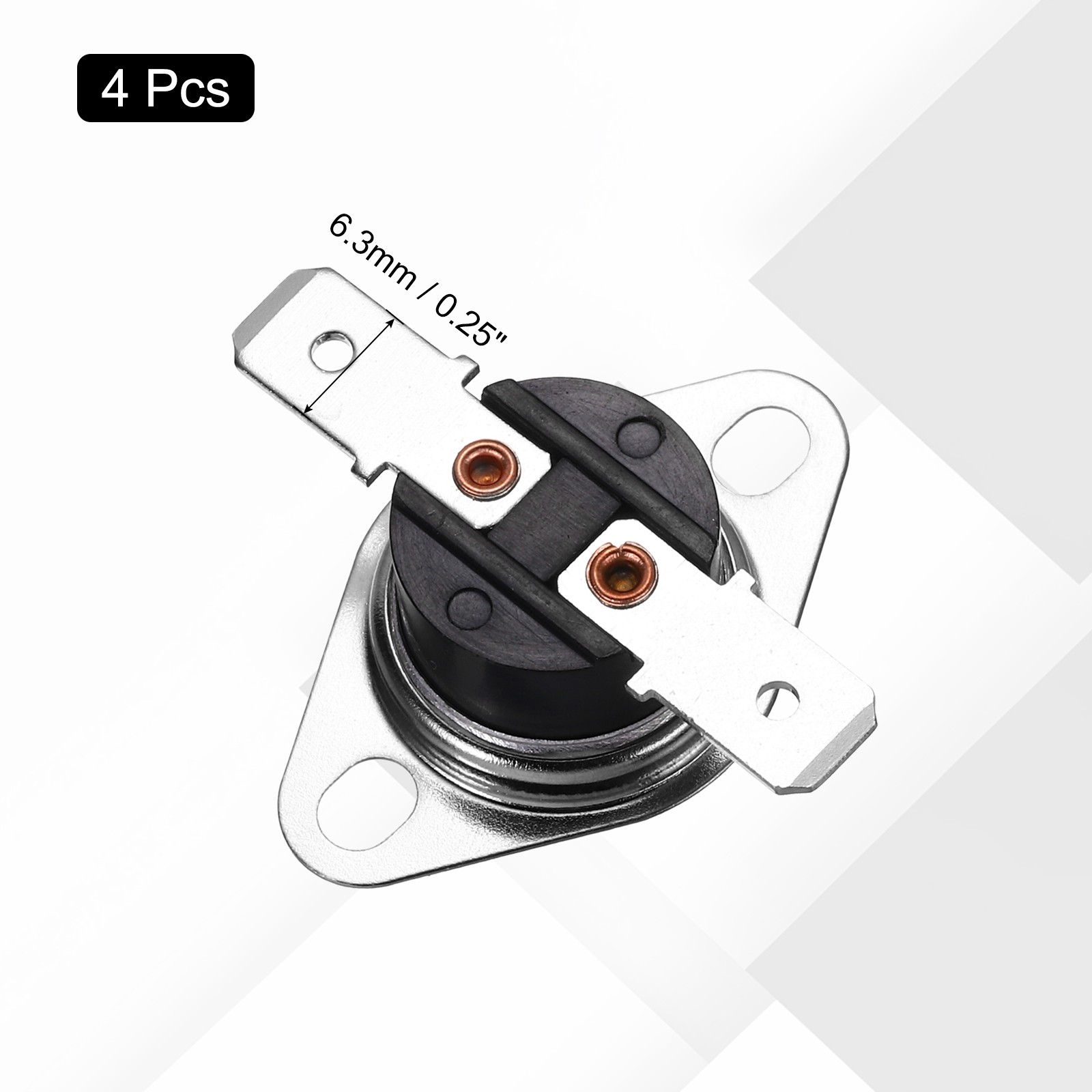 4 Pcs KSD301 Thermostat 125°C/257°F 16A NC Adjust Snap Disc Temperature Switch