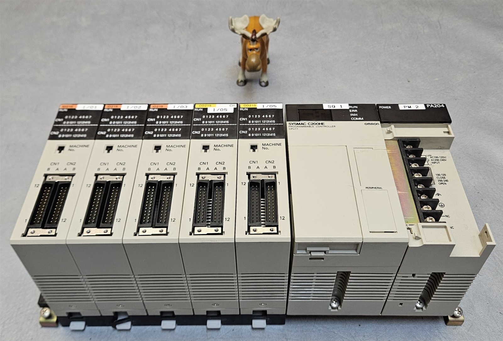 OMRON SYSMAC C200HE CPU Unit w/ C200H-ID215, OD215 & C200HW-BC051, PA204