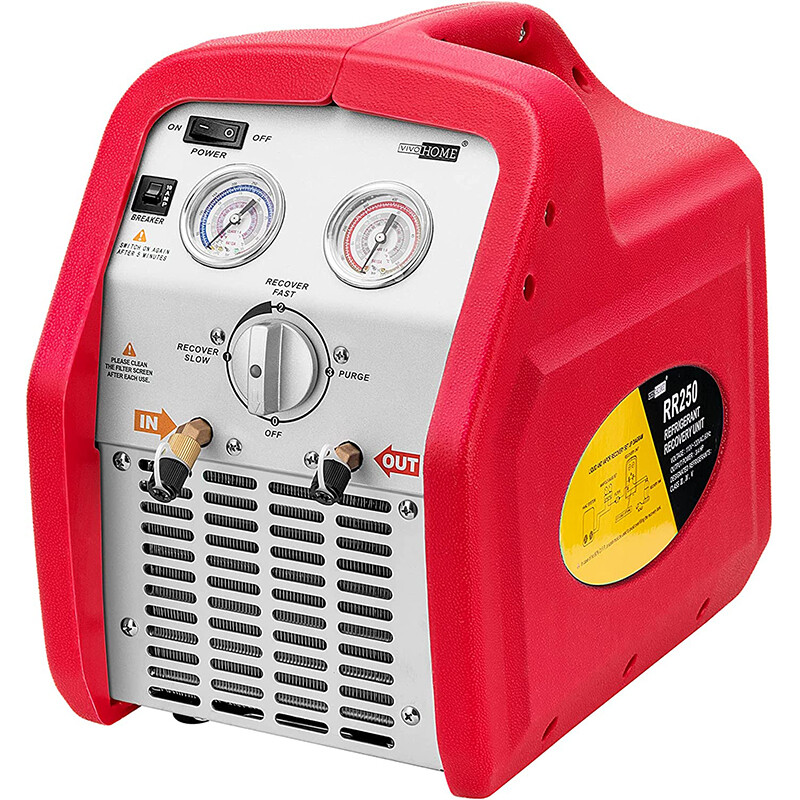 Portable Refrigerant Recovery Machine 110-120V AC 60Hz 3/4HP Single Cylinder Red