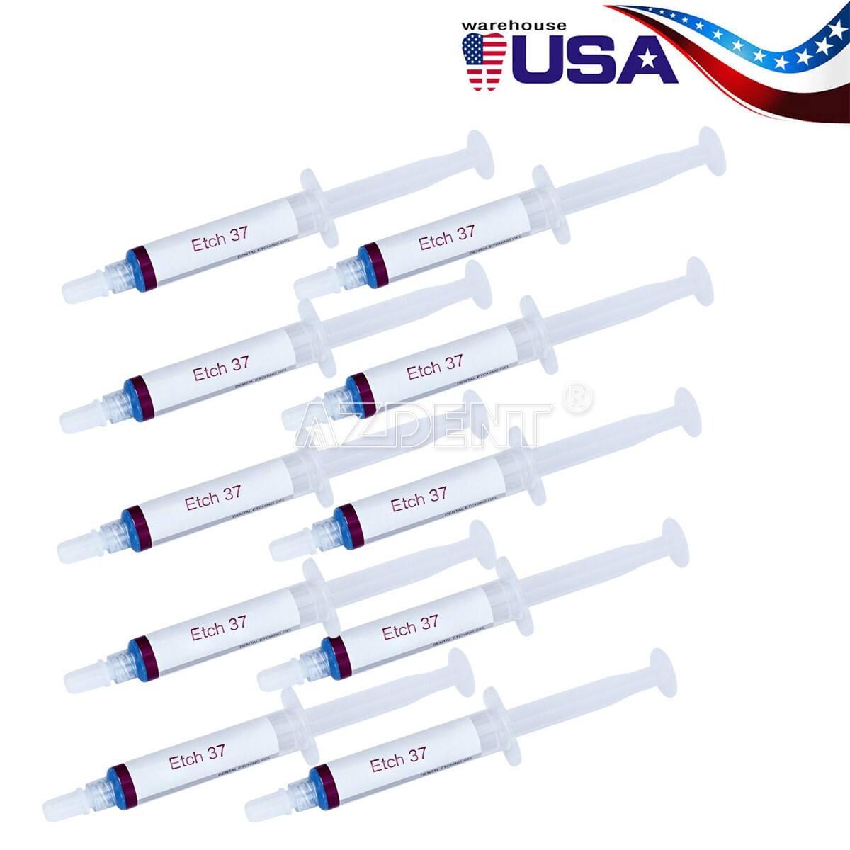 10X Dentex Dental Acid Etching Gel 37% 5 ml/syringe DX Etch 37