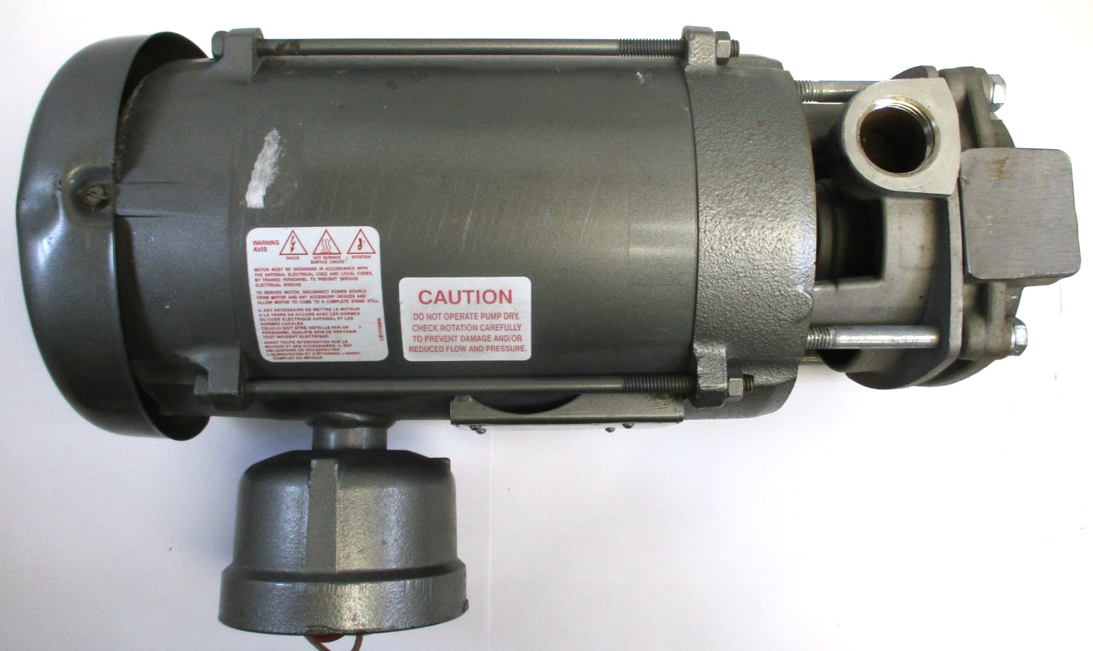 BALDOR ELECTRIC MOTOR, C76009729, w/ PUMP, 0.5-HP, 1725-RPM, CLEAN – USED