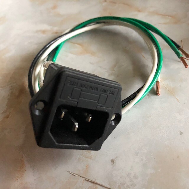 Wired assembled Power Socket with Fuse Switch 3 Pin IEC320 C14 USA PLug