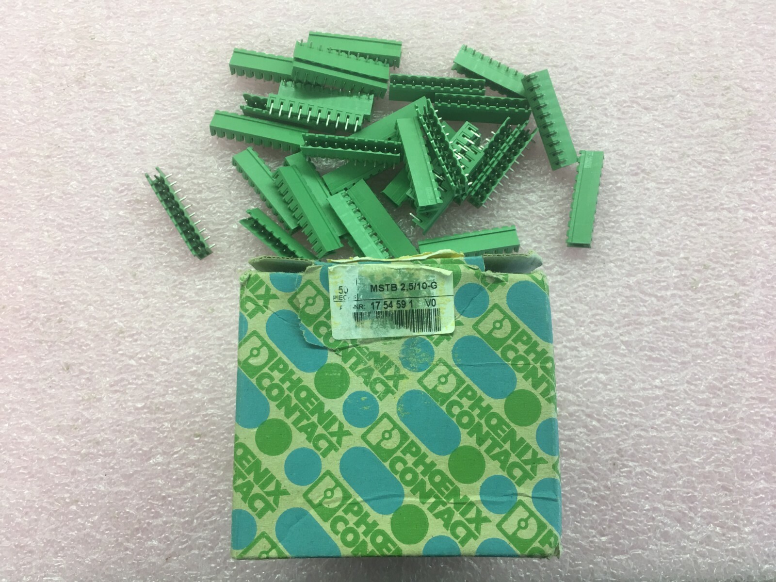 (11 PIECE LOT) 1754591, MSTB 2,5/10-G, PHOENIX TERM BLOCK HDR 10POS 90DEG 5MM