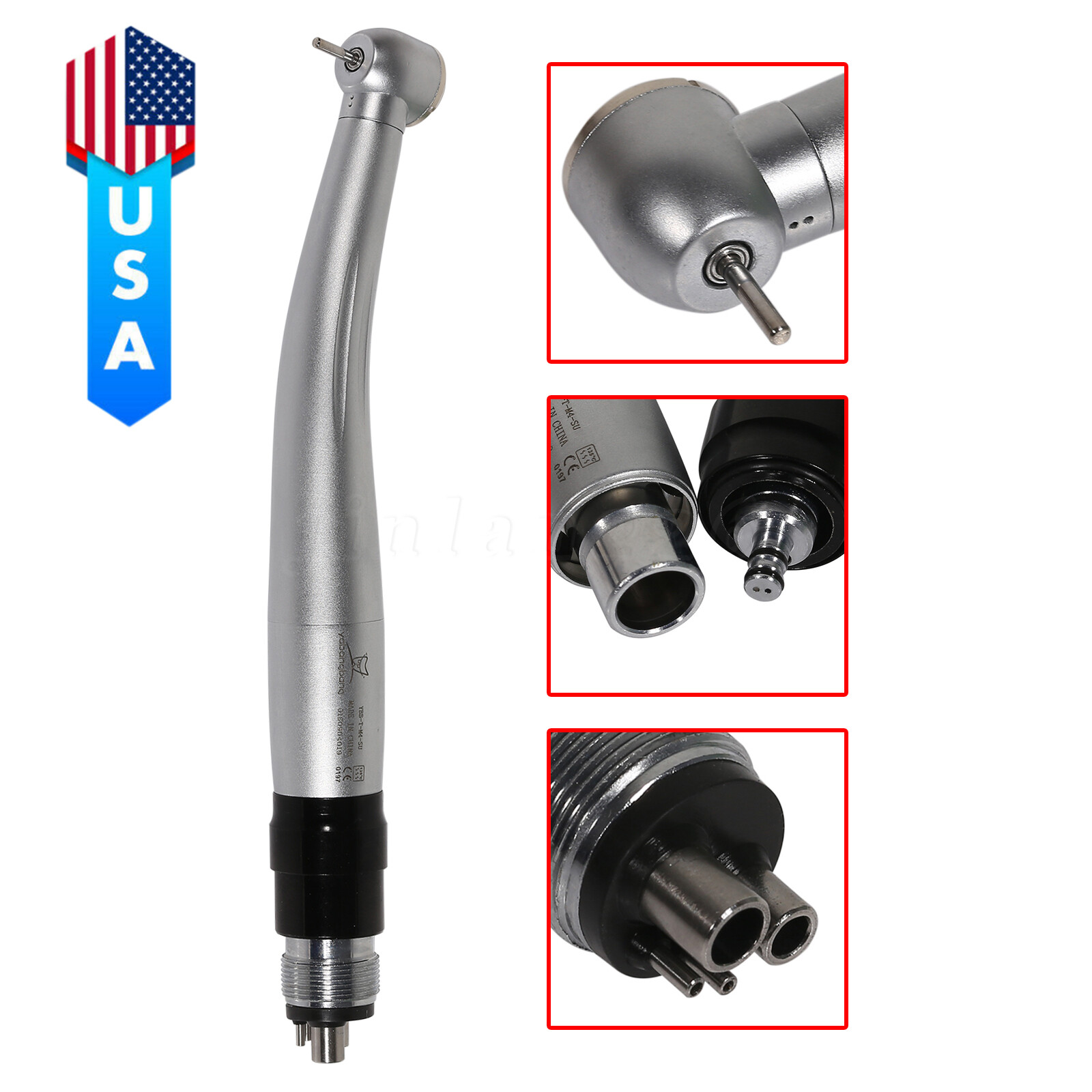 1-5 Dental High Speed Handpiece + 4 Hole Quick Coupler 360° Swivel Fit KaV NSK