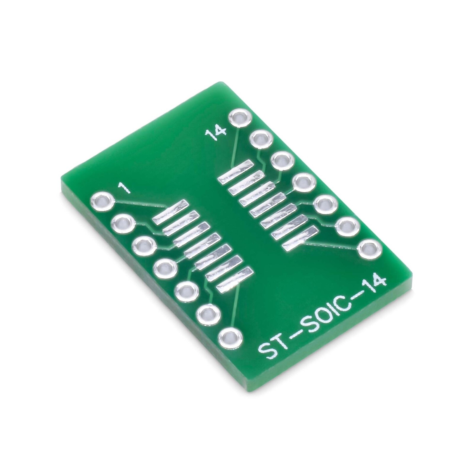 SOIC-14 / SOP14 SMD to DIP Adapter, PCB Breadboard Adapter ST-SOIC-14, 5 Pieces