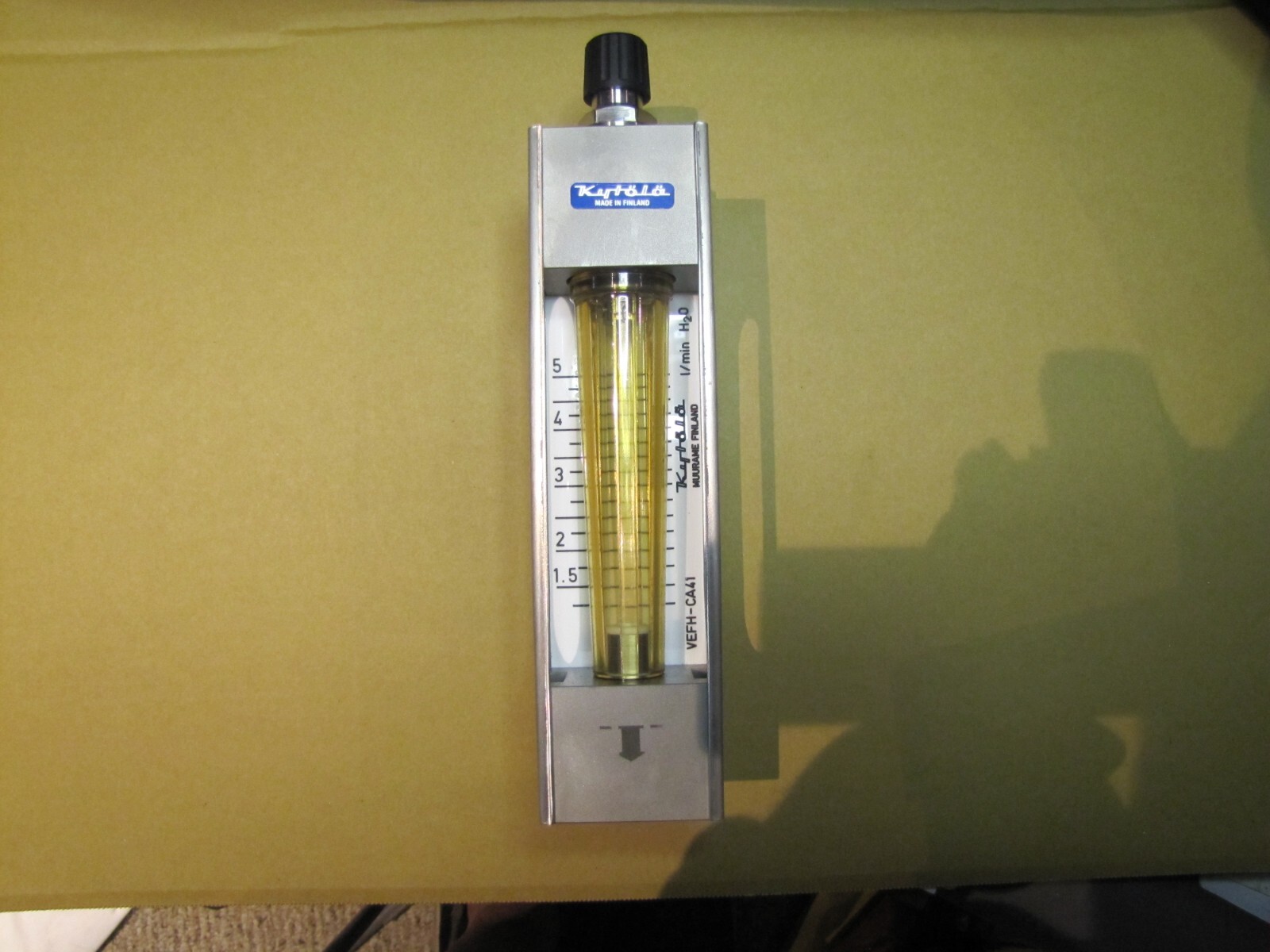 Kytola VEFH-CA41 Flowmeter, NEW IN BOX, 0-5 l/min H2O, Made in Finland