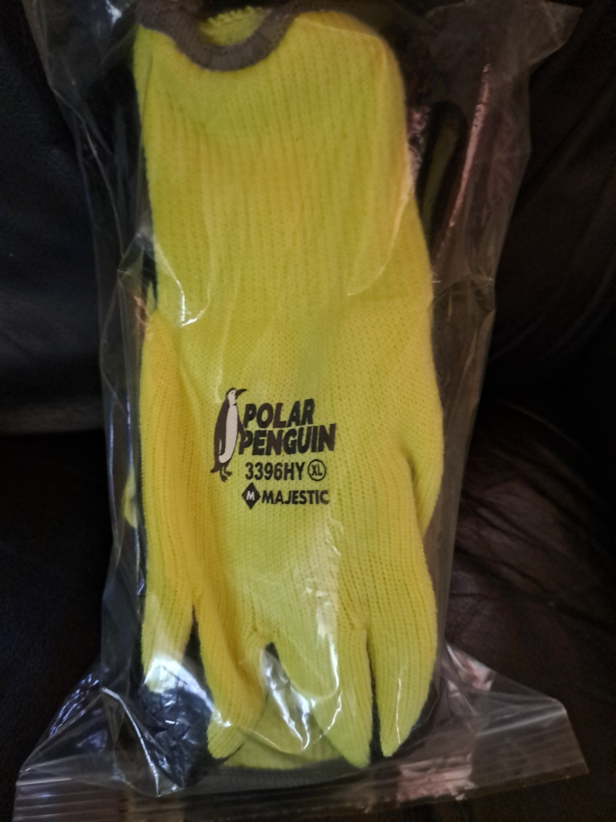 Polar Penguin 3396HY Winter Grizzly Gloves Latex Palm, Hi-Vis Yellow (6 Pairs)