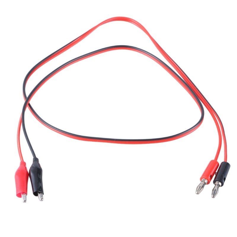 1M Power Test Cable Double Ended Clip Set Electric Test Leads Crocodiles Test