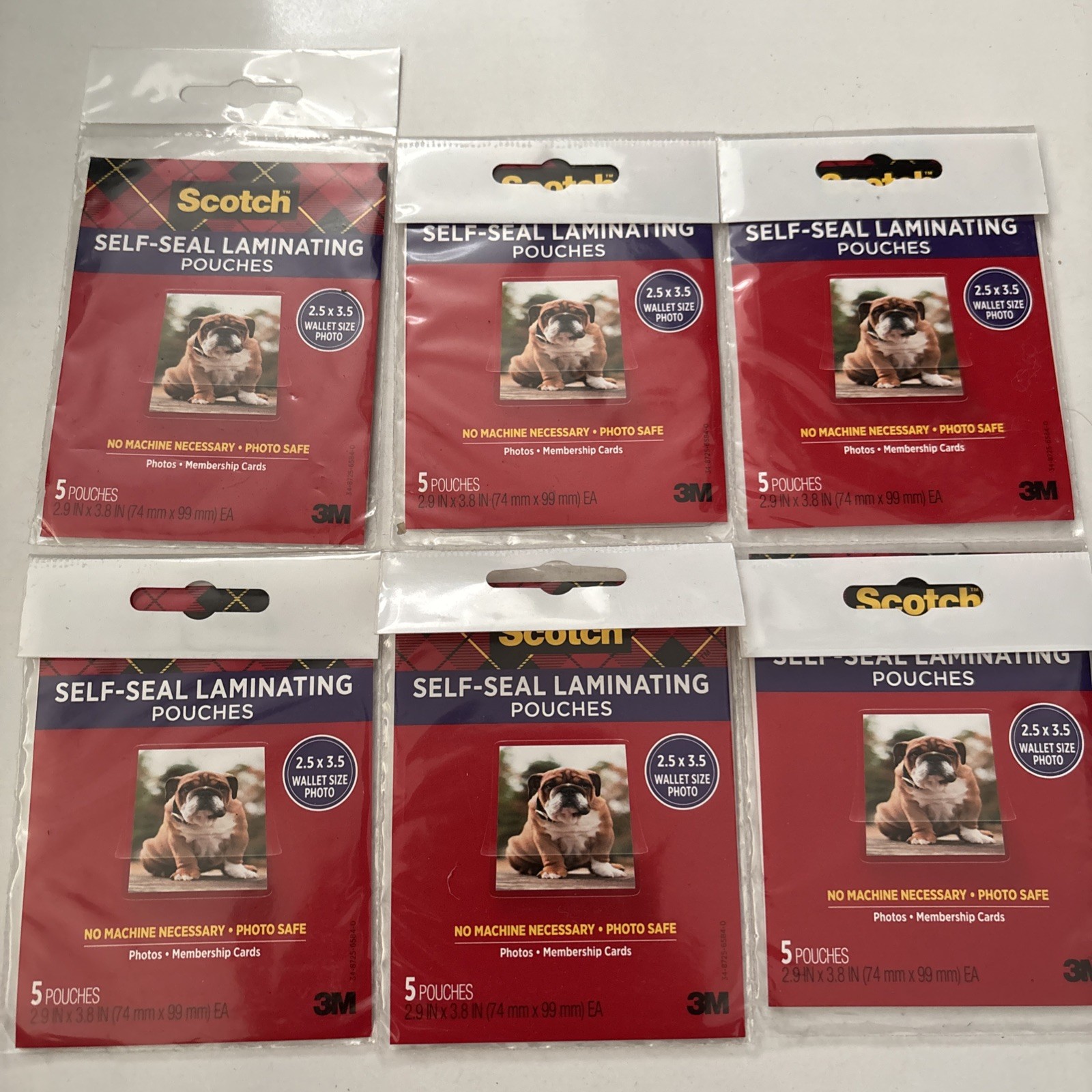 Scotch Self Seal Laminating Pouches 5 Pack Lot Of 6 2.9 In X 3.8 In