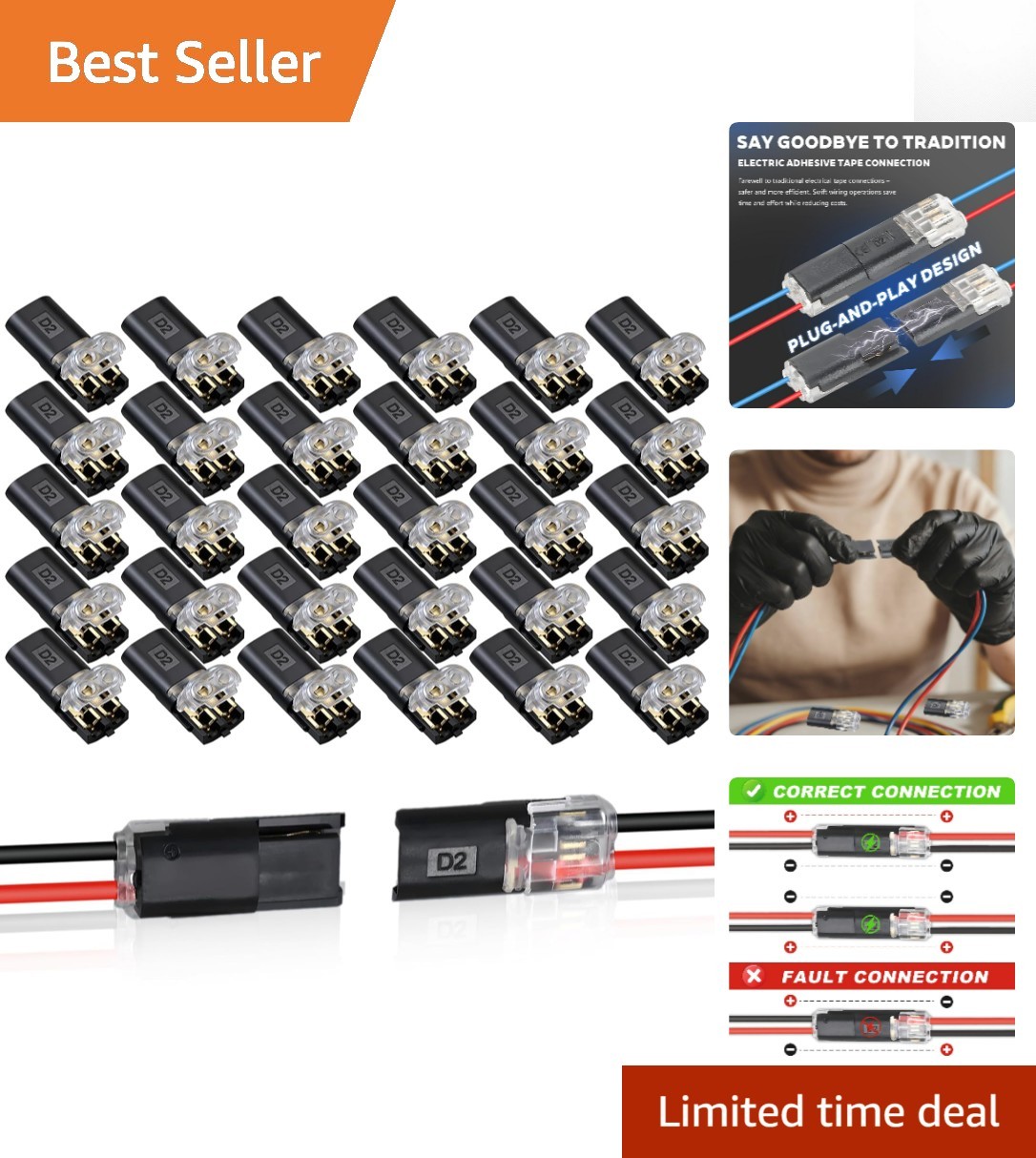 Durable 30PCS Locking Wire Connectors – Tool-Free Quick Connect for DIY Projects