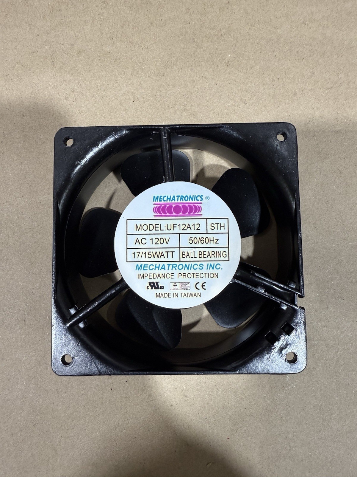 Mechatronics UF12A12 BTH 120mm 115V AC Axial Fan 120x120x38mm Ball Bearing