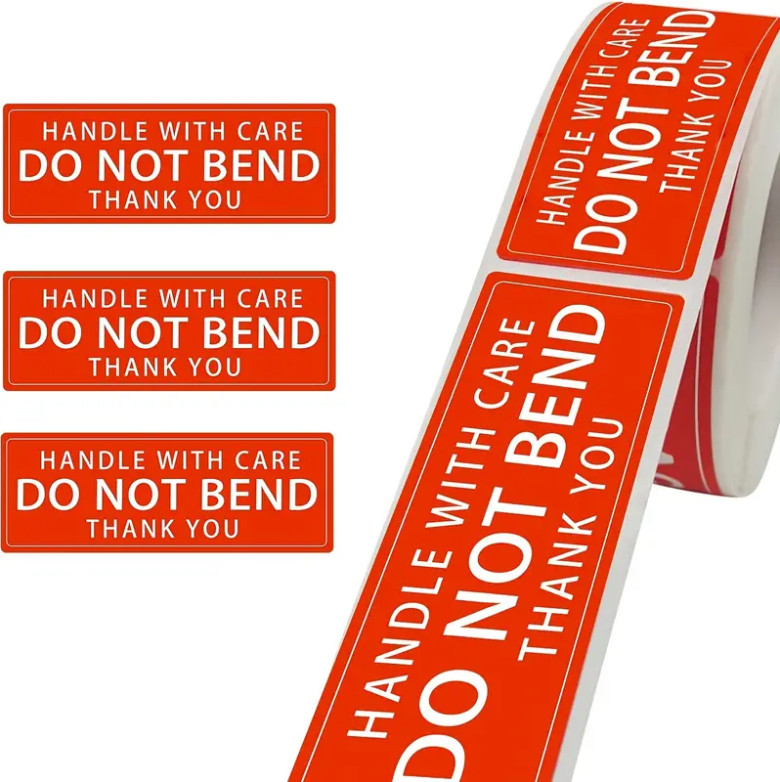 50pc Do Not Bend Handle With Care 1×3″ Stickers Packaging Box Mailing Labels