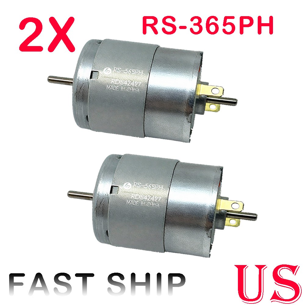 2Pcs RS-365PH DC 6V-24V 12V 4000RPM Dual Shaft Round Electric Motor US STOCK