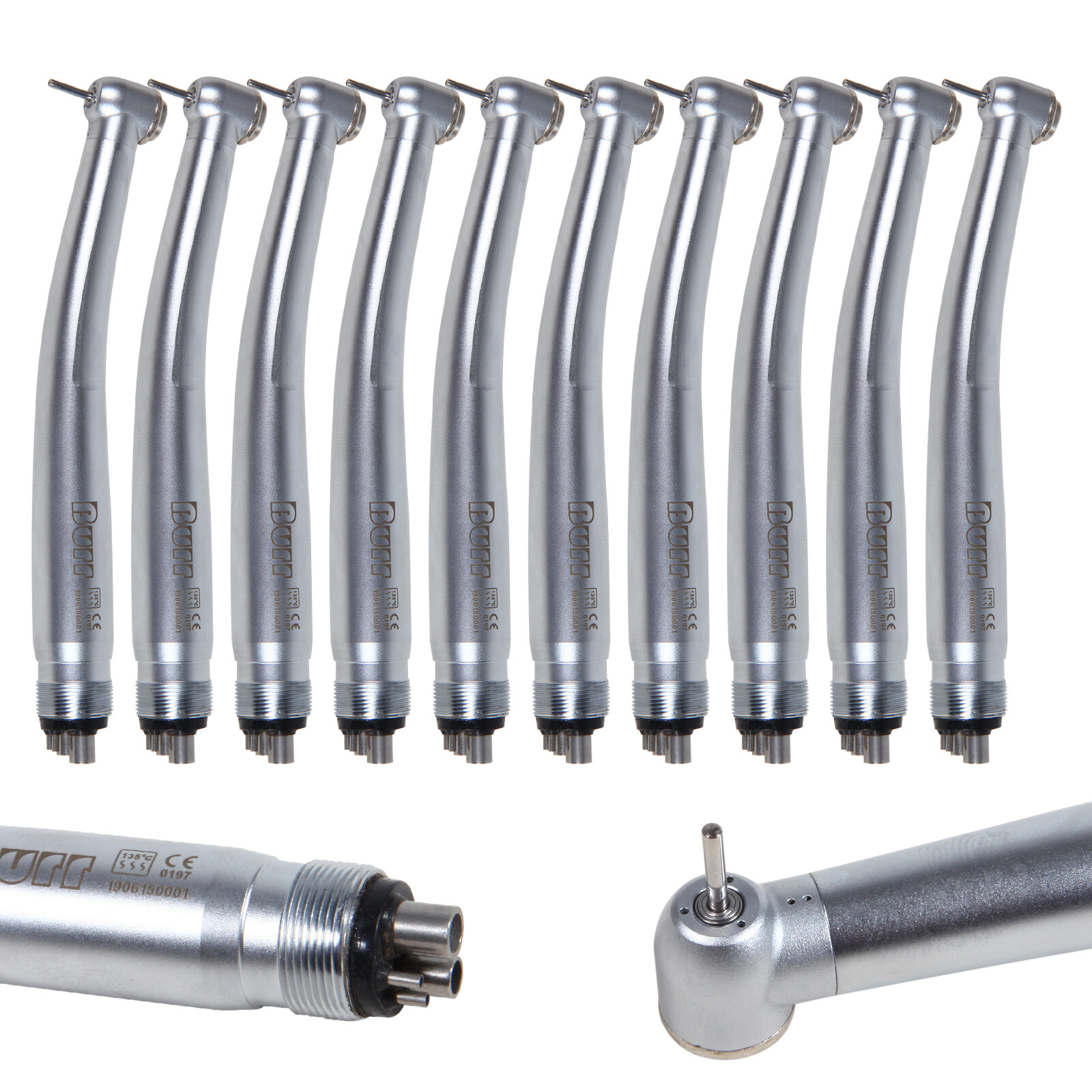 10*NSK Style Dental High Speed Turbine Handpiece Standard Push Spray 4 Hole U3BM