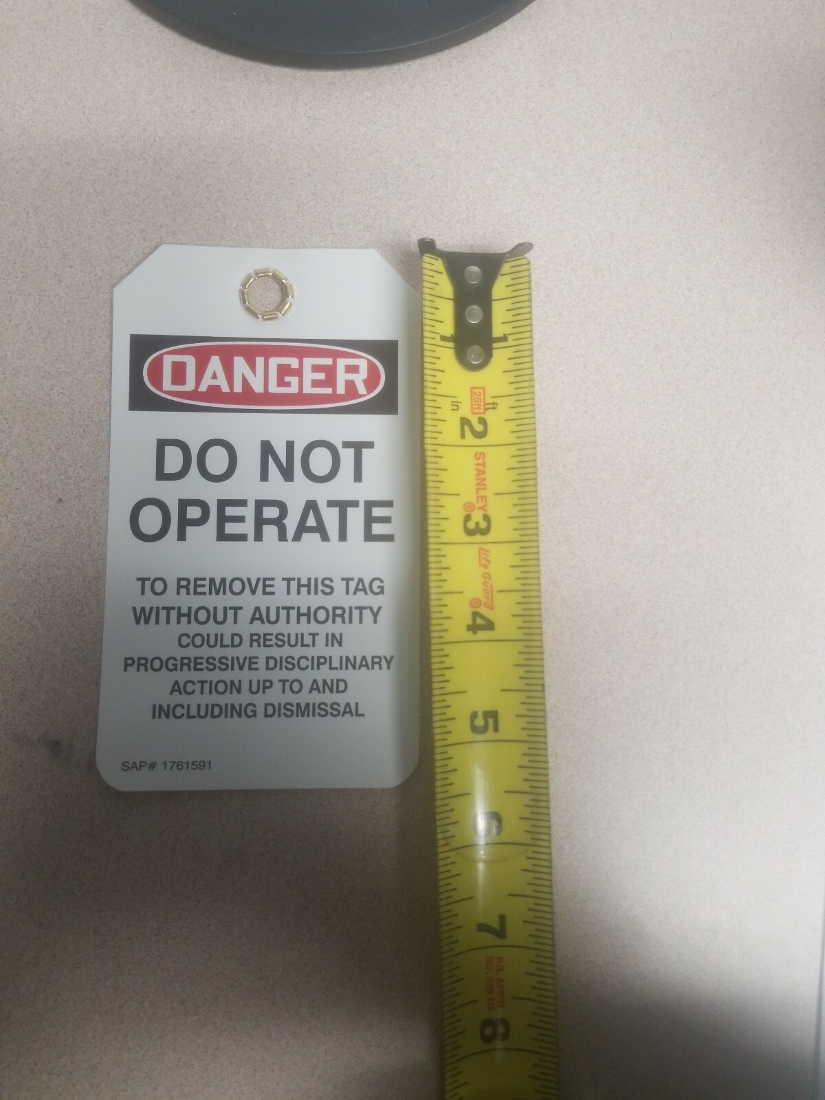 (25 tags) DANGER DO NOT OPERATE – lock out tag out tags. 5.75″×3.25″