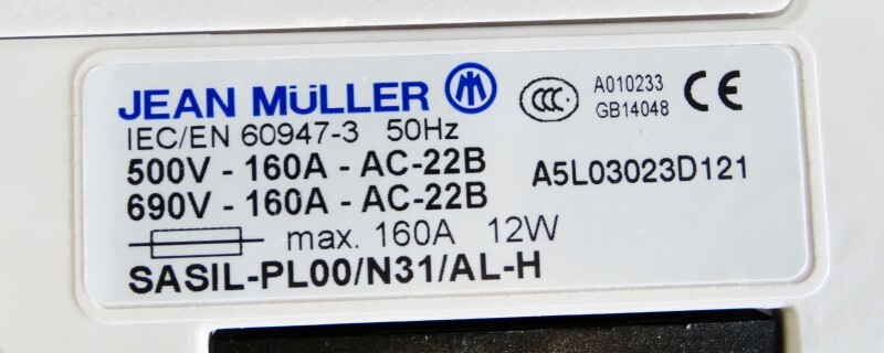 Jean Müller A5L03023D121 Load Break Switch 500VAC 160A -used-