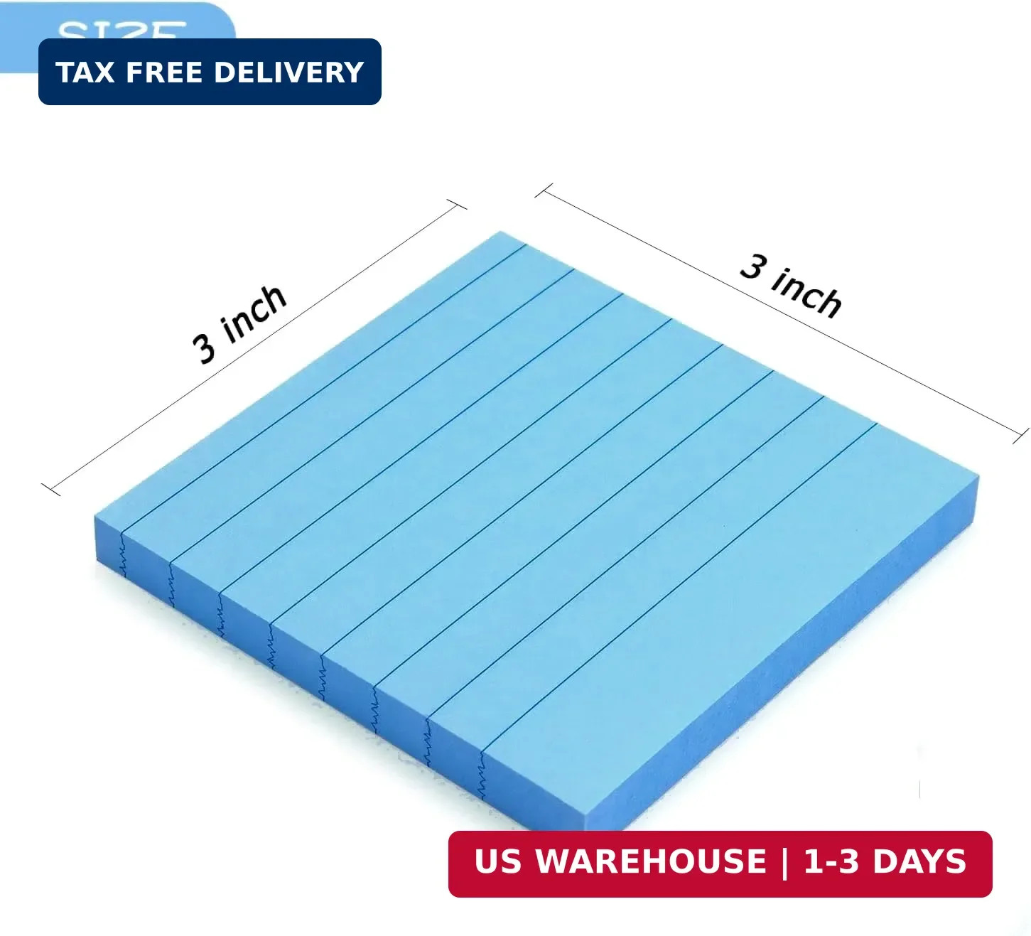 Early Buy 6 Bright Color Lined Sticky Notes Self-Stick Notes 3 in x 3 in, 100 Sh