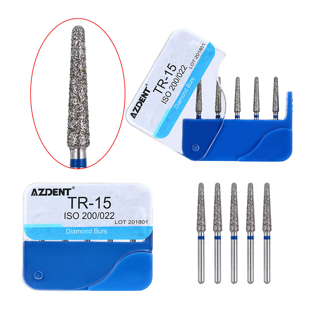 AZDENT Dental Diamond Burs For High Speed Handpiece Medium FG 1.6MM 20 Boxes