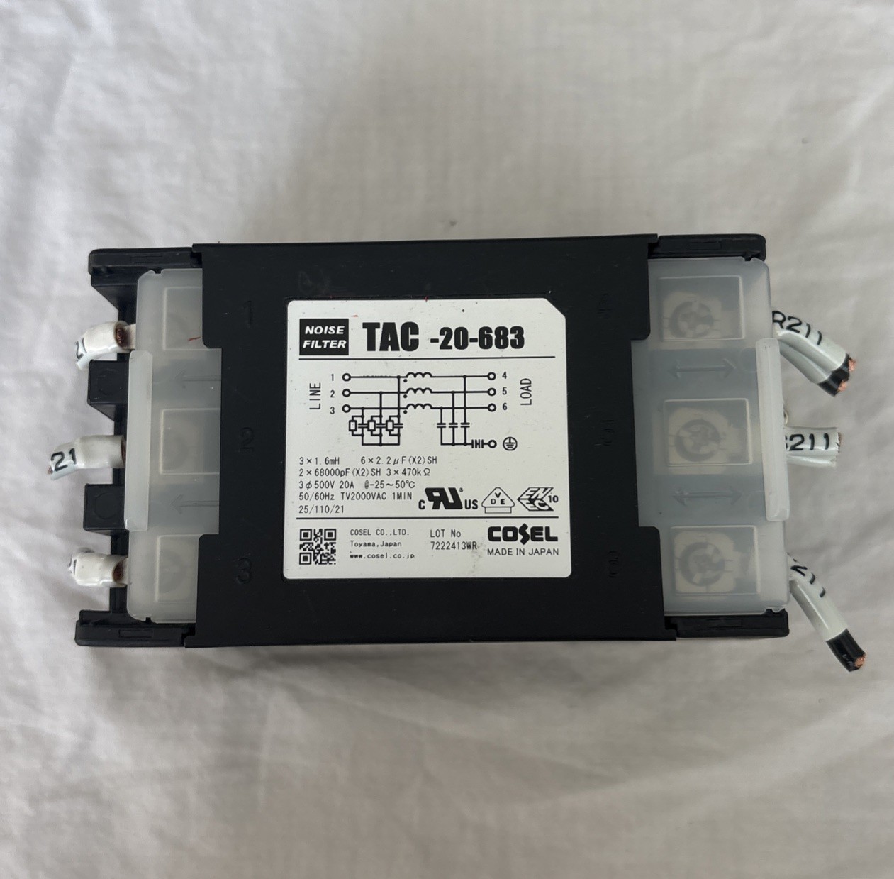 COSEL TAC-20-683 NOISE FILTER – Warranty & Free Shipping