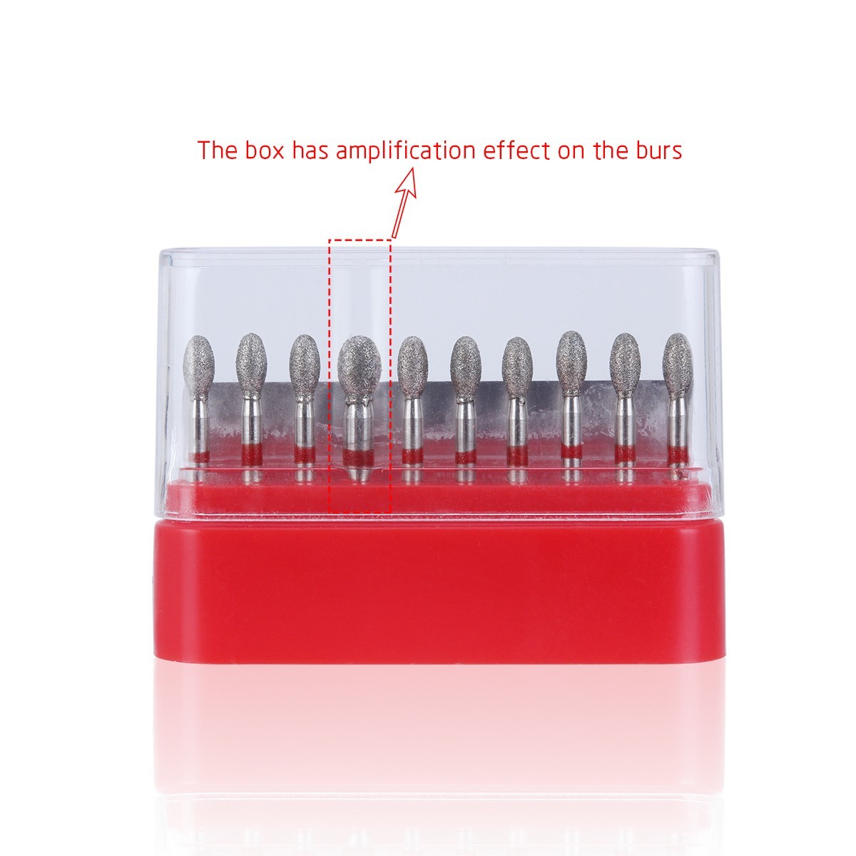 AZDENT Dental Diamond Burs 368-023F / 379-023F Football Fine Grit Red 10Pcs/Box