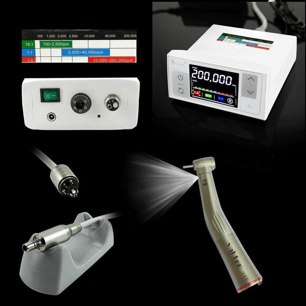 CICADA Dental Electric Motor + 1:5 High Speed Handpiece Contra Angle