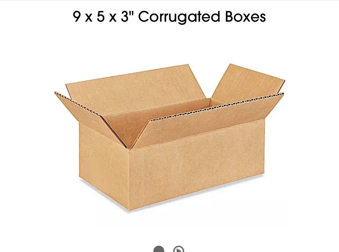 9 x 5 x 3″ Corrugated Boxes Bundle of 25 pcs.