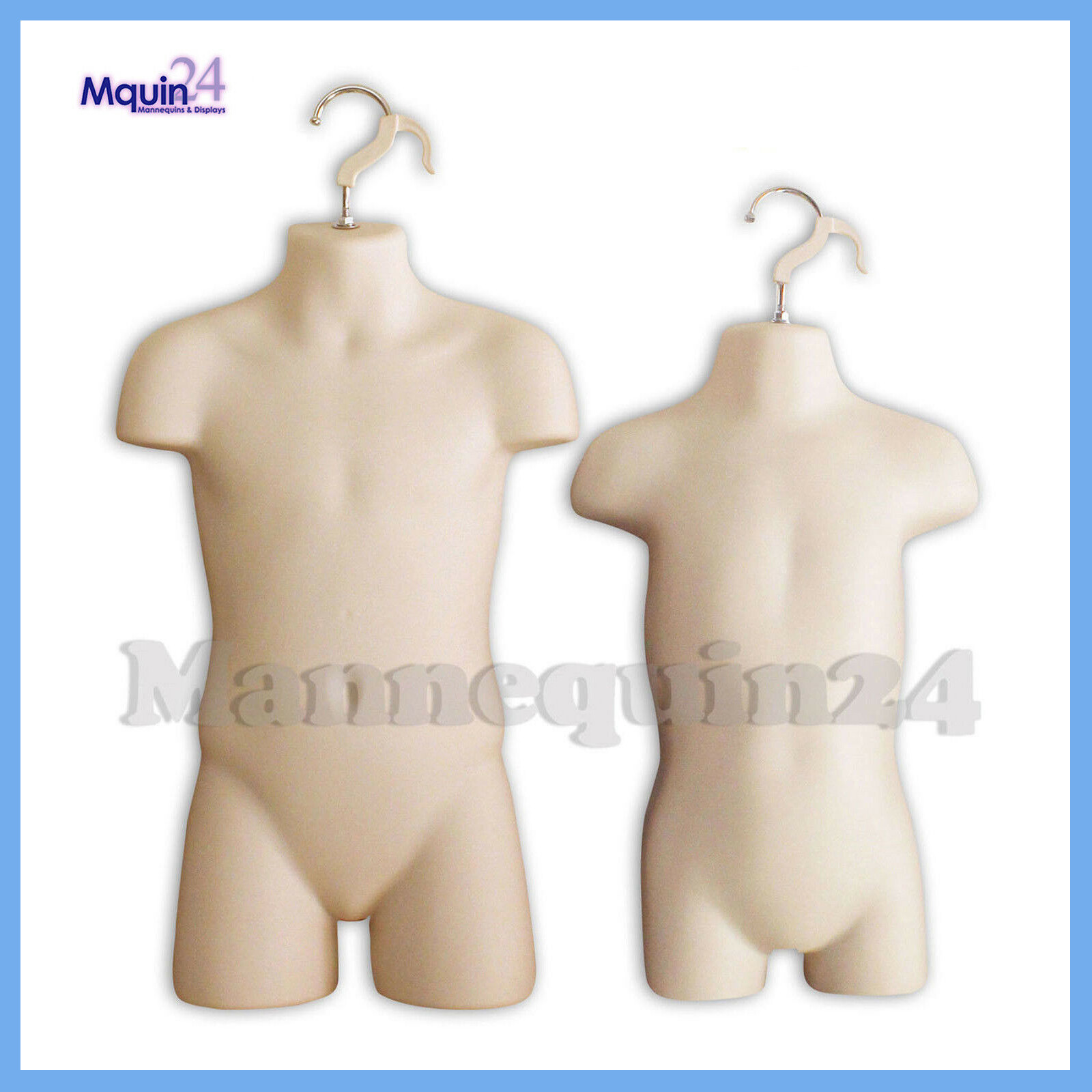 TODDLER & CHILD TORSO HANGING MANNEQUIN SET WITH HANGERS – FLESH KIDS FORMS