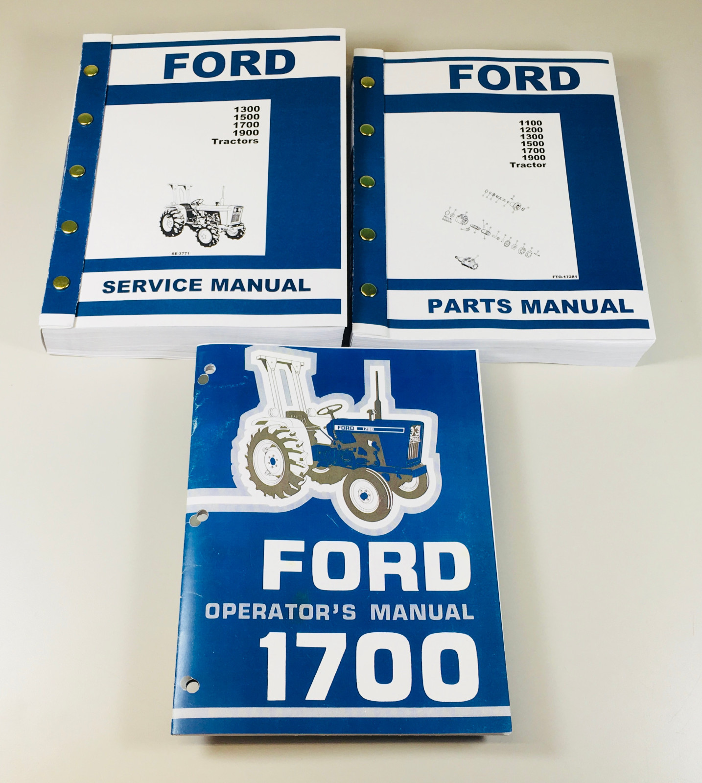 Ford 1700 Tractor Service Parts Operators Manual Owners Repair Catalog Set