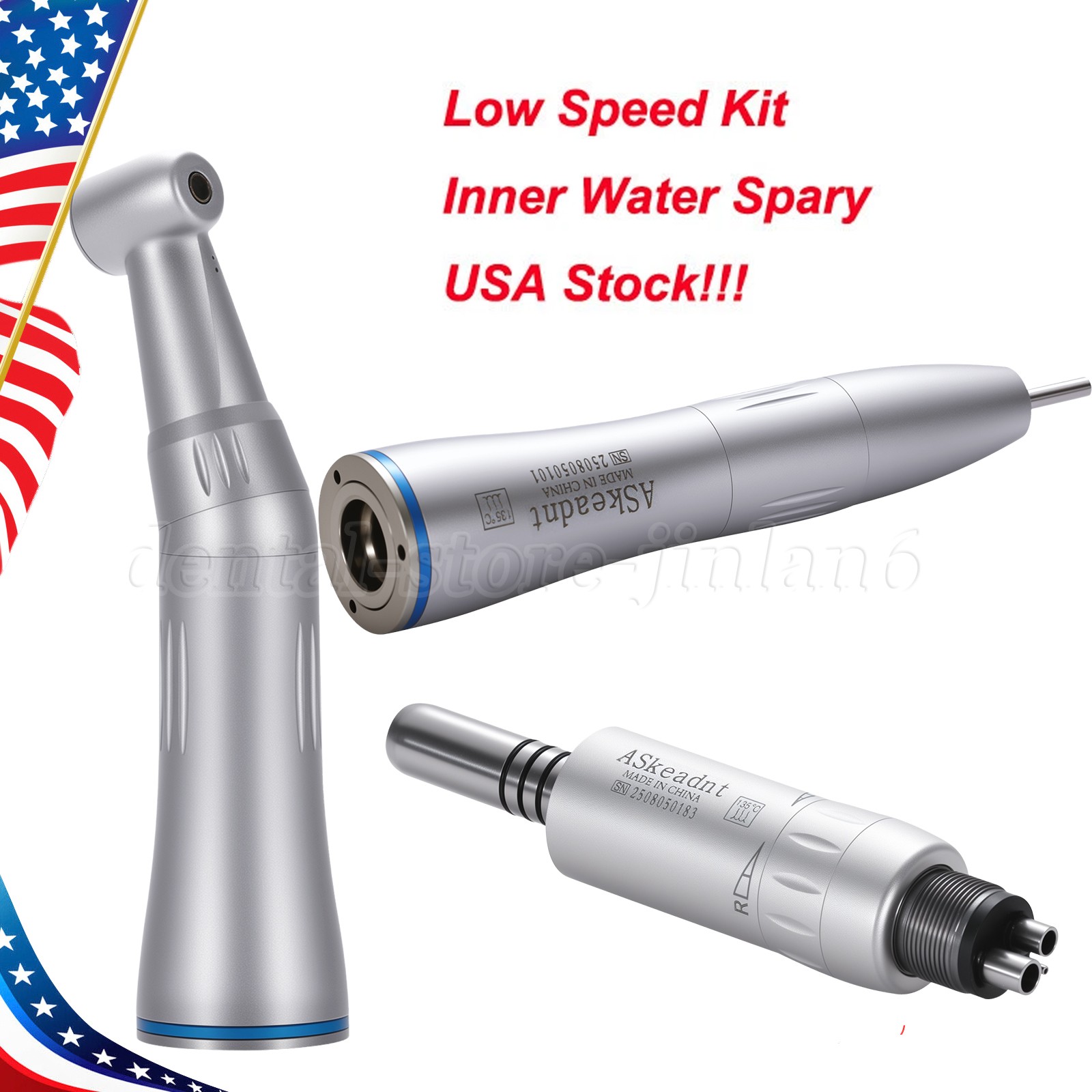 Dental Slow Low Speed Straight Handpiece Air Motor 4Holes E-type NSK STYLE WY4