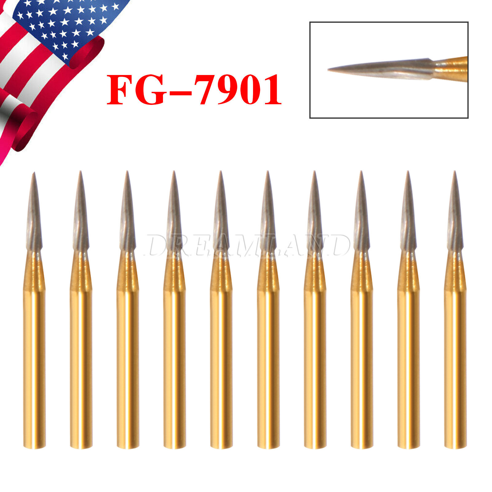 1-10 Packs Dental Carbide Burs For High Speed Handpiece FG 1 2 3 4 330 7901 7408