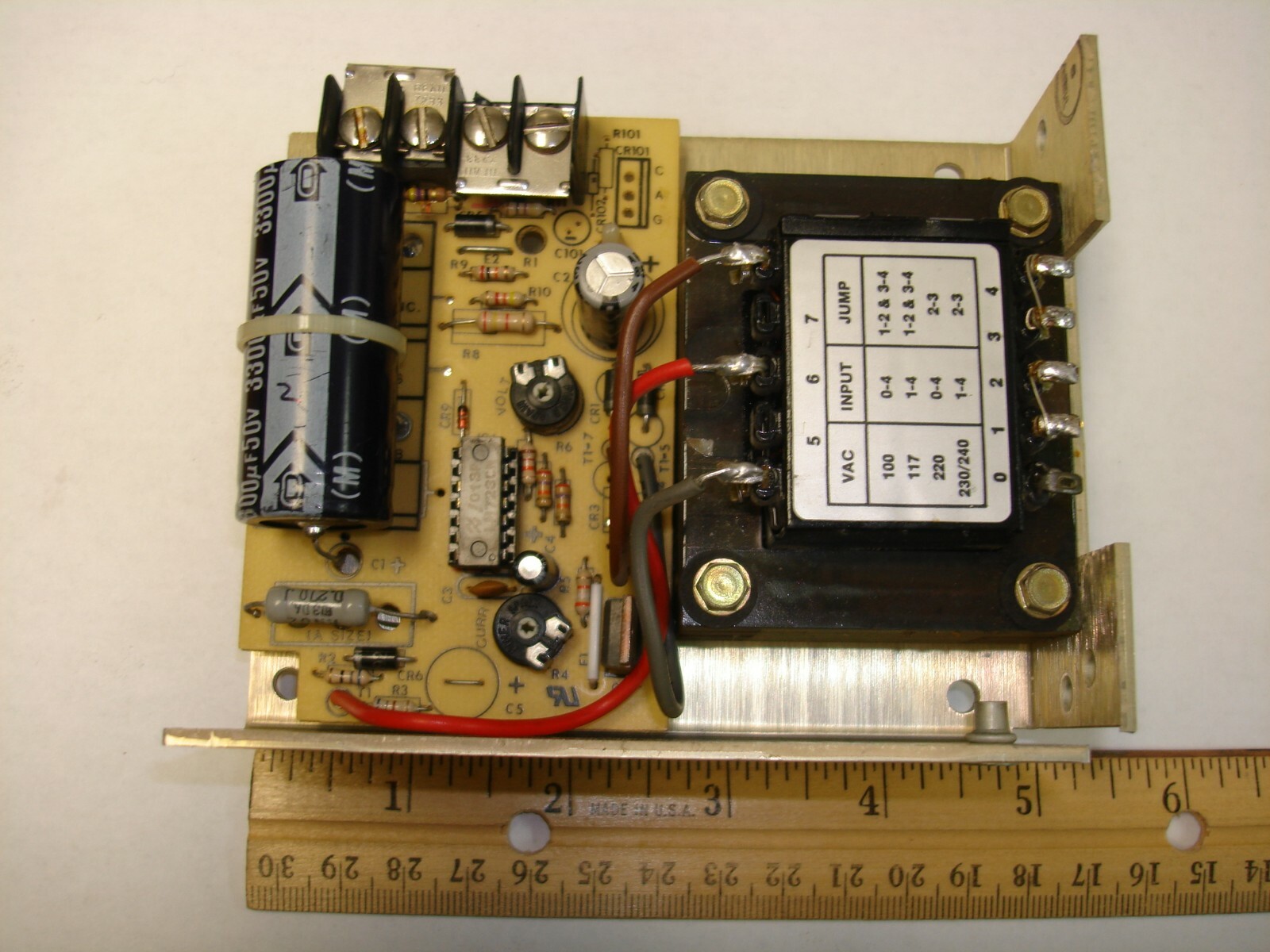 24V DC Power Supply 1.2A Deltron W112A Linear Regulated 47-440Hz Open Frame