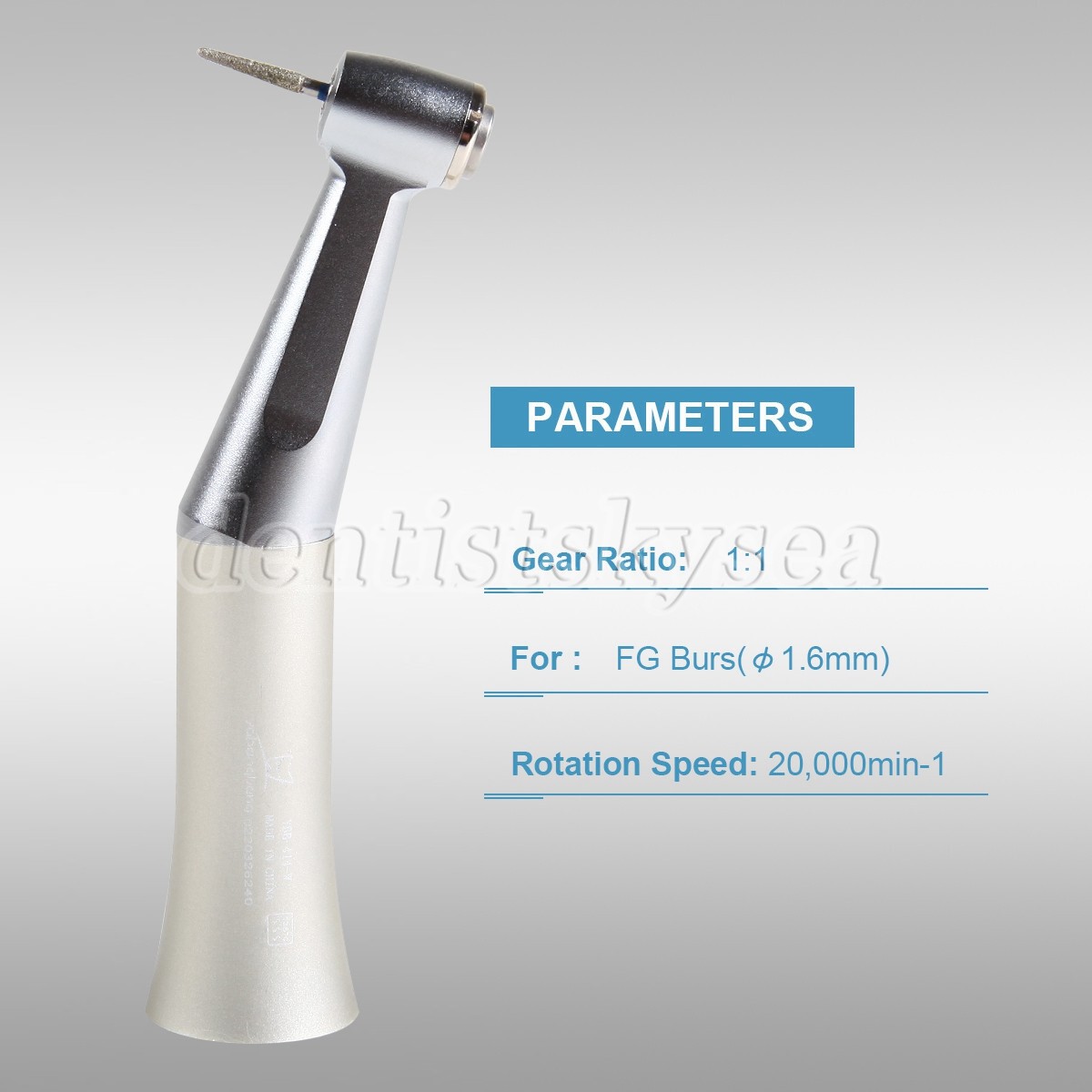 Dental Low Speed Handpiece Push Button Fit FG 1.6mm Burs Contra Angle