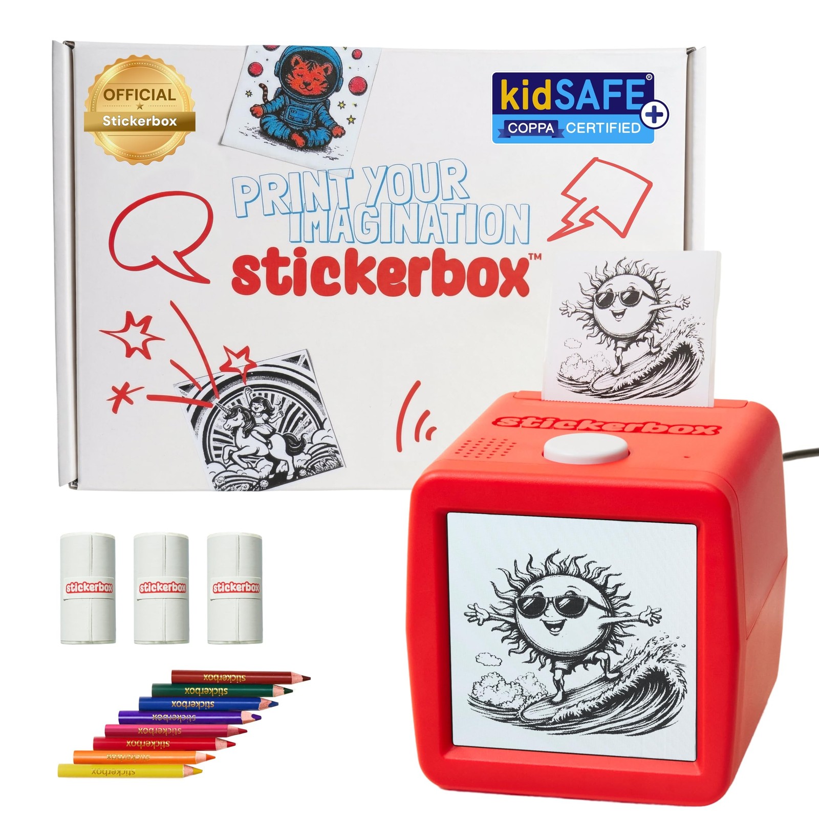 Stickerbox AI Voice-Powered Mini Sticker Maker for Kids – Portable Thermal In…