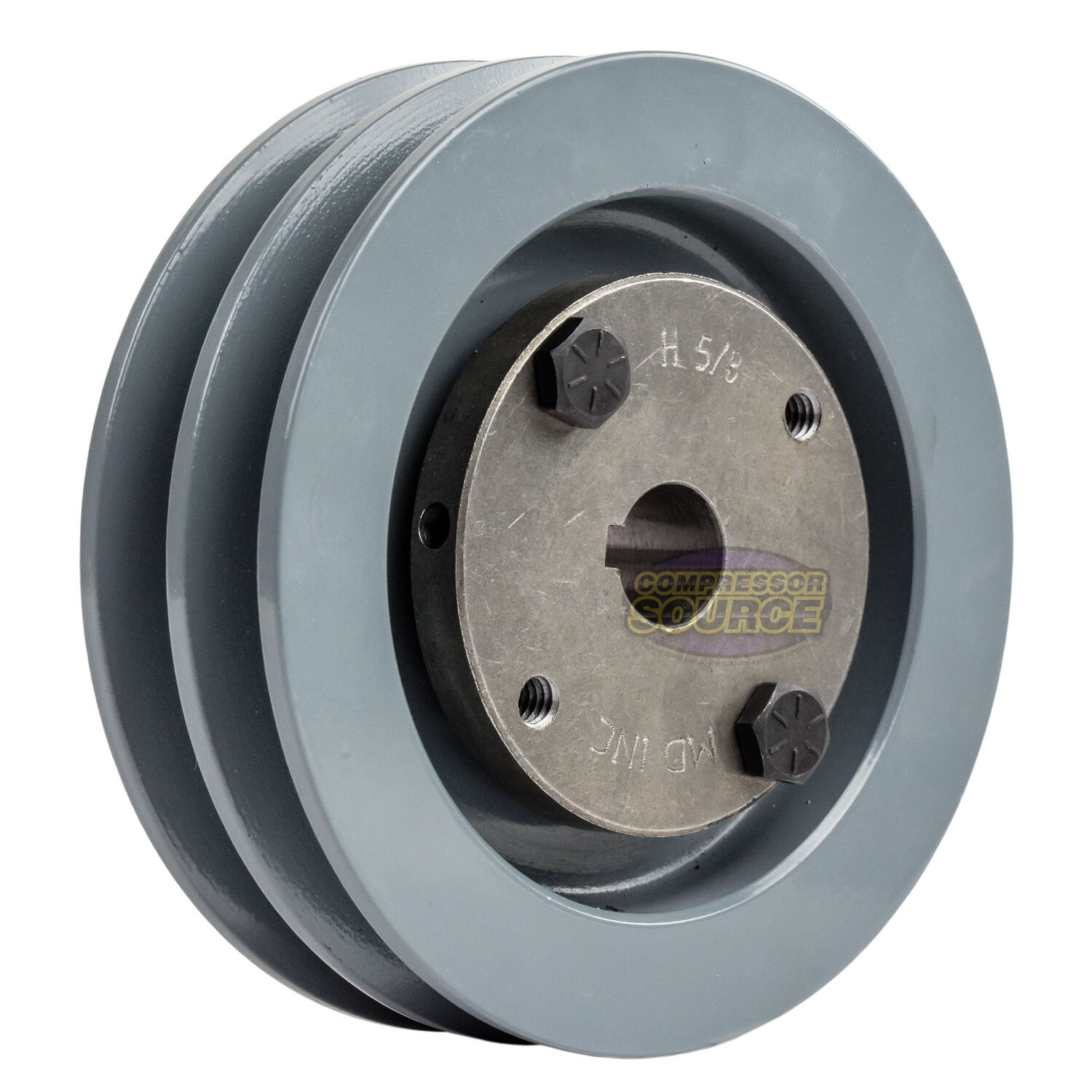 Cast Iron 4.5″ 2 Groove Dual Belt A Section 4L Pulley With 5/8″ Sheave Bushing