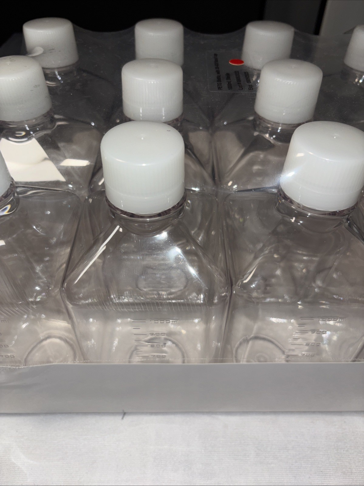 Thermo Scientific Nalgene PETG Square Media Bottle, 1000mL – 12 pack – Sterile