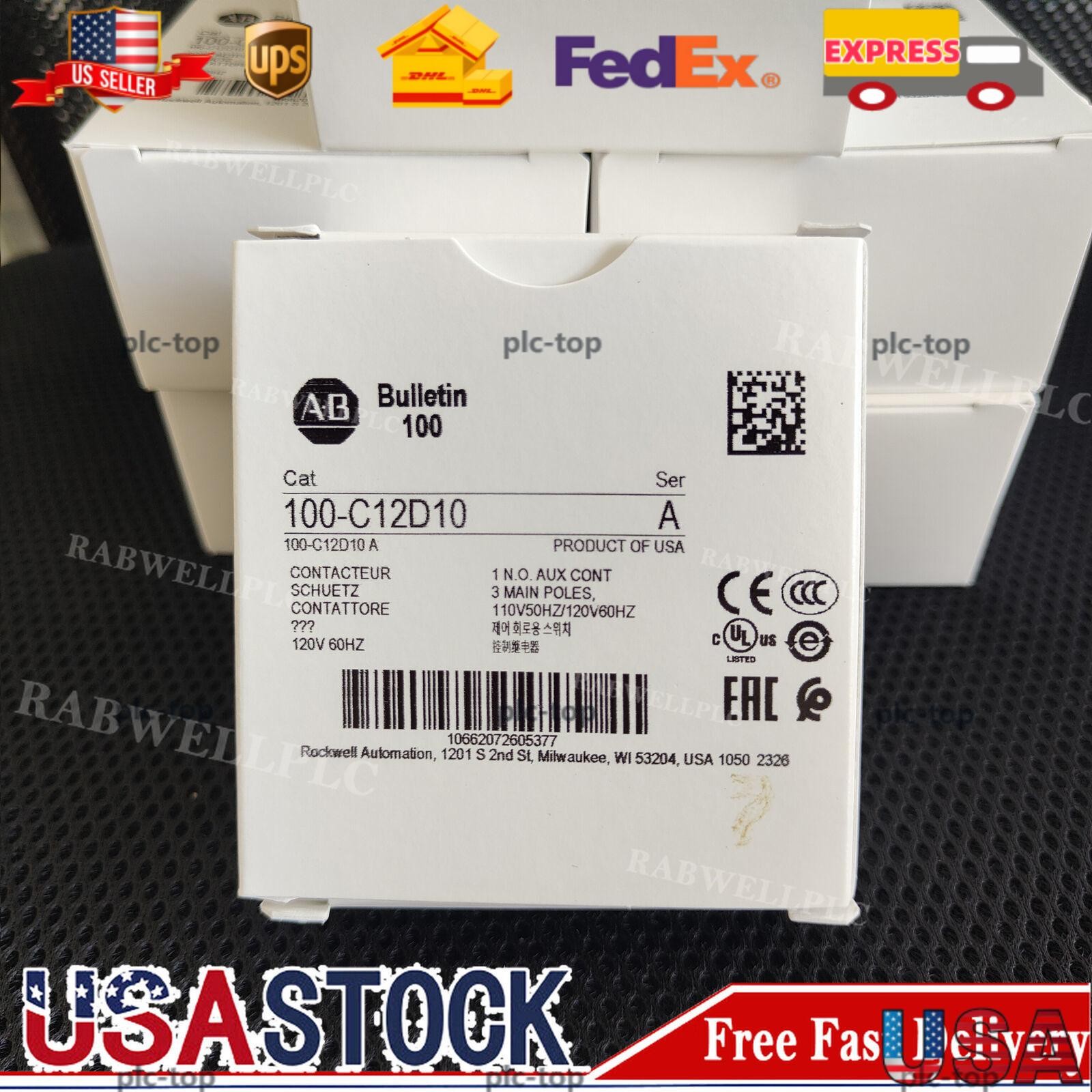 New AB 100-C12D10 /A MCS-C IEC Contactor 12A 110V 50Hz/120V 60Hz USA