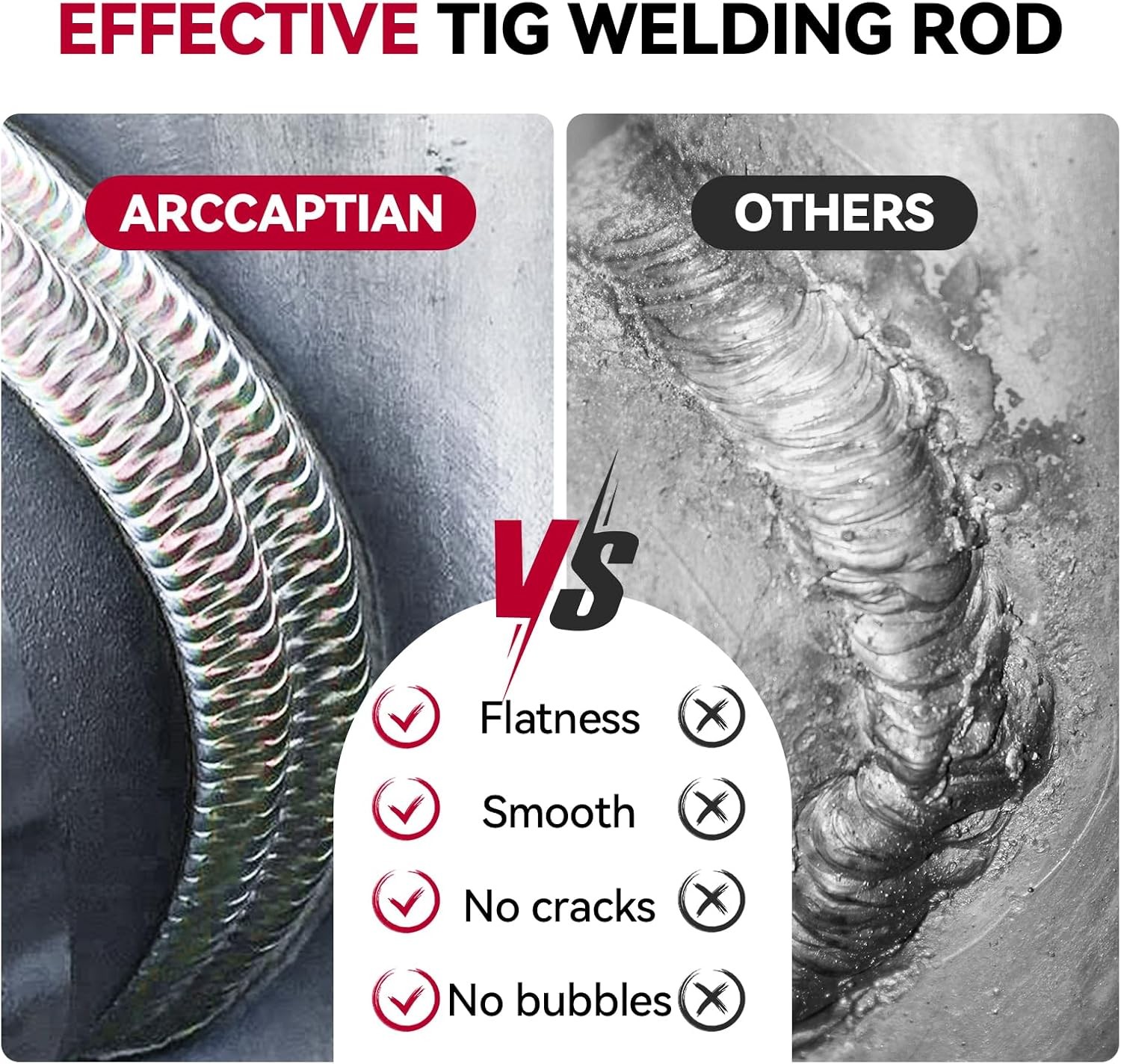 ARCCAPTAIN Stainless Steel TIG Welding Rod ER308L TIG Filler Rod 1/16″ x 16″ 5LB