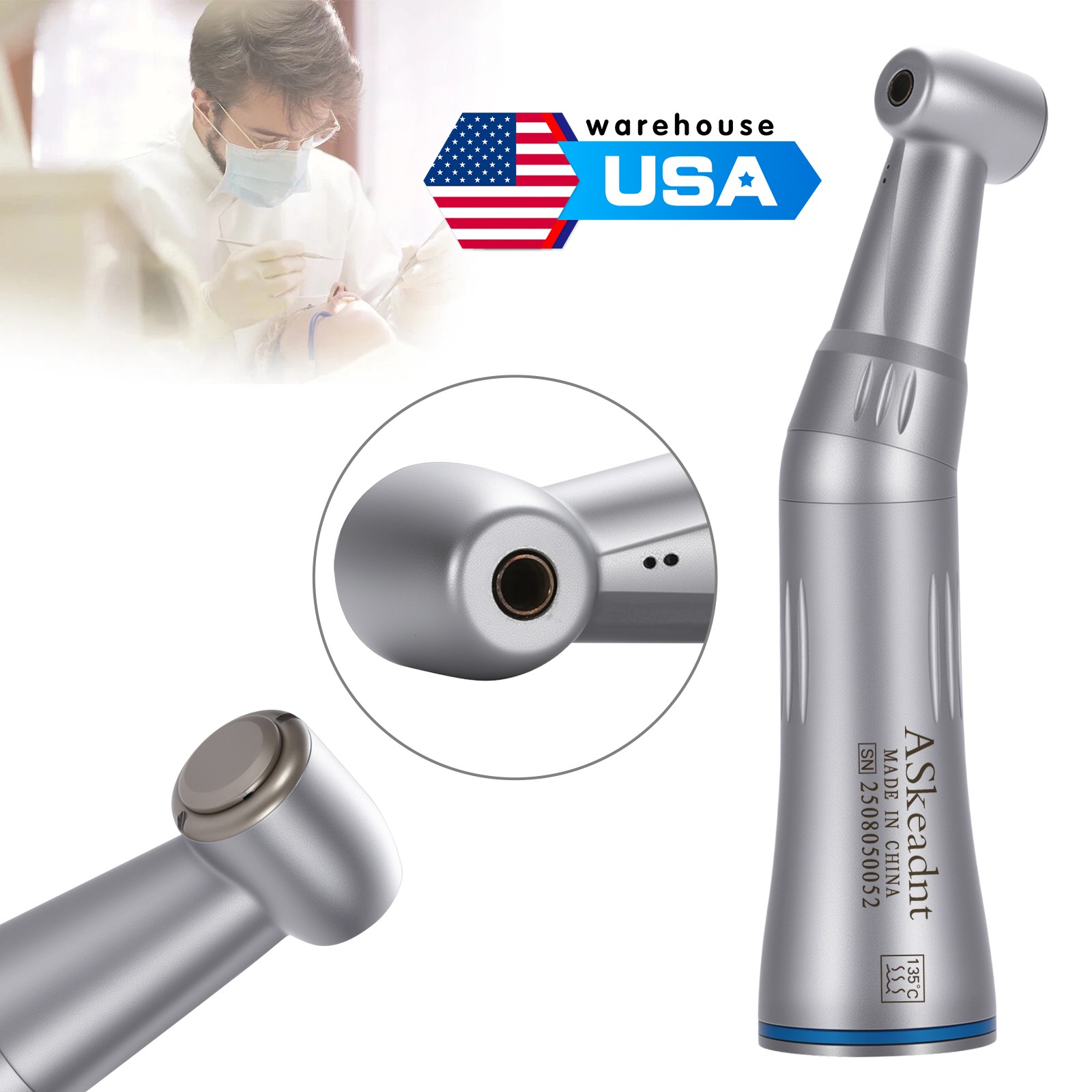 KAVO Style Dental 1:1 4:1 20:1 Contra Angle Handpiece Fiber Optic LED/No LED
